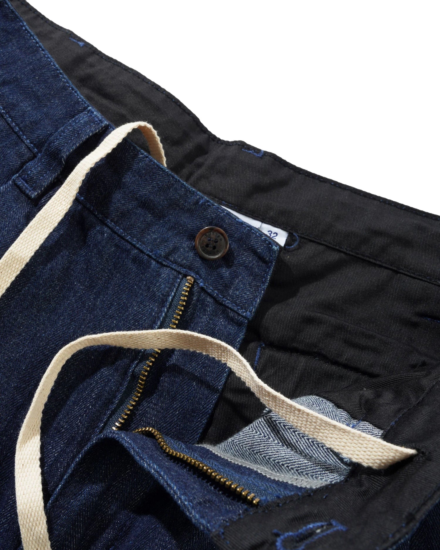 Pleated Shorts, Herringbone Denim