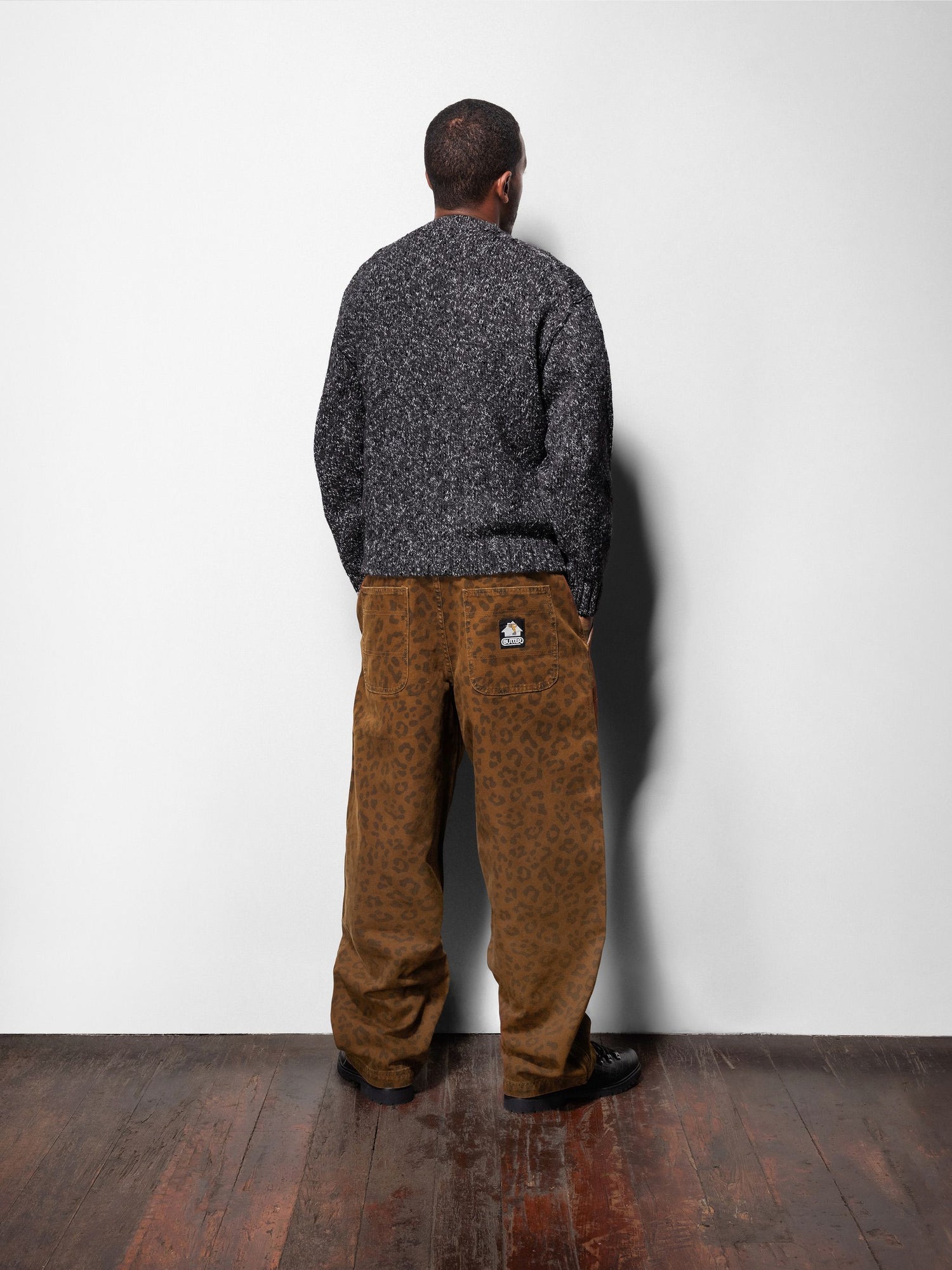 Speckle Knit Sweater, Charcoal