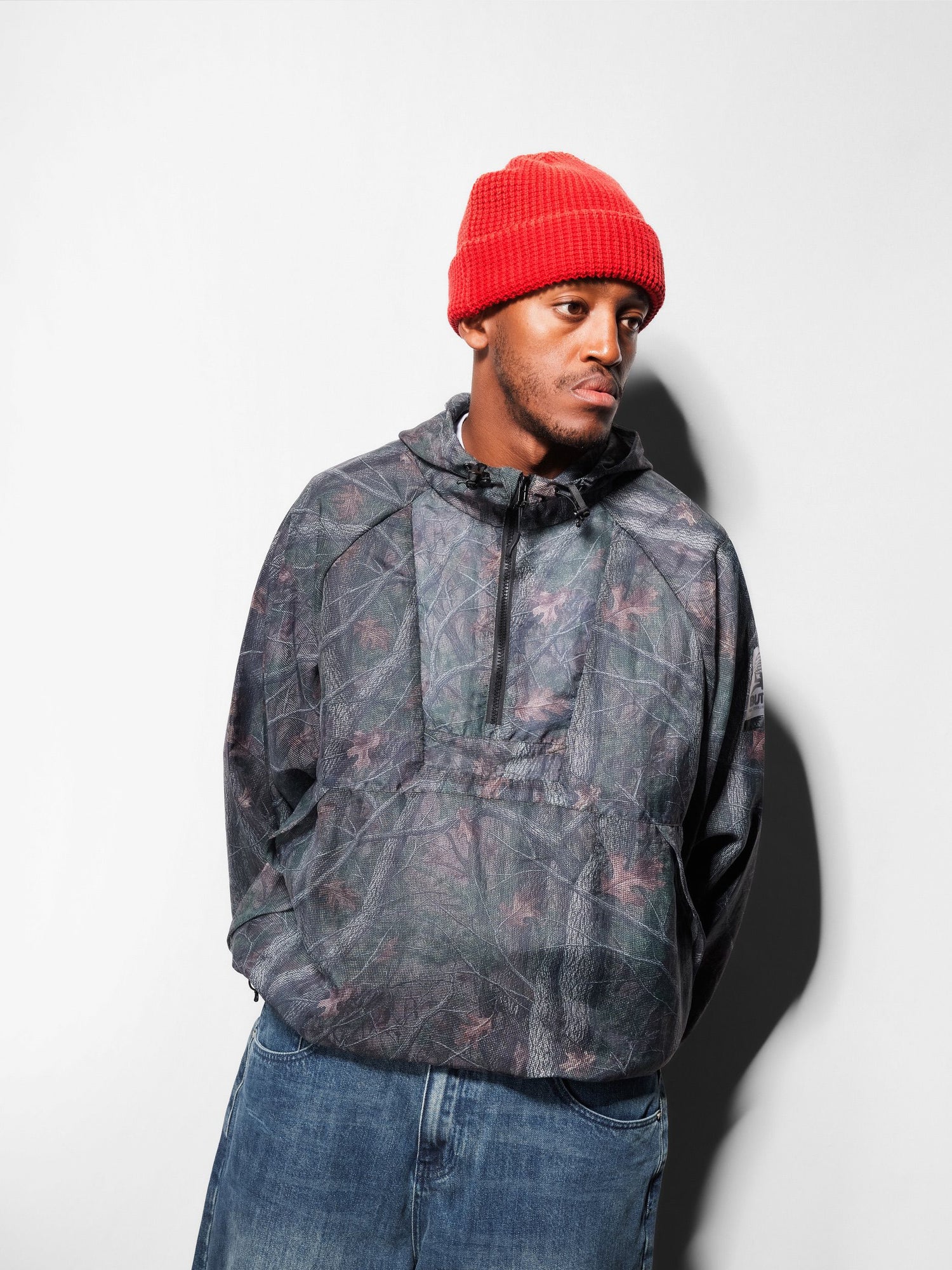 Fine Mesh Anorak, Black