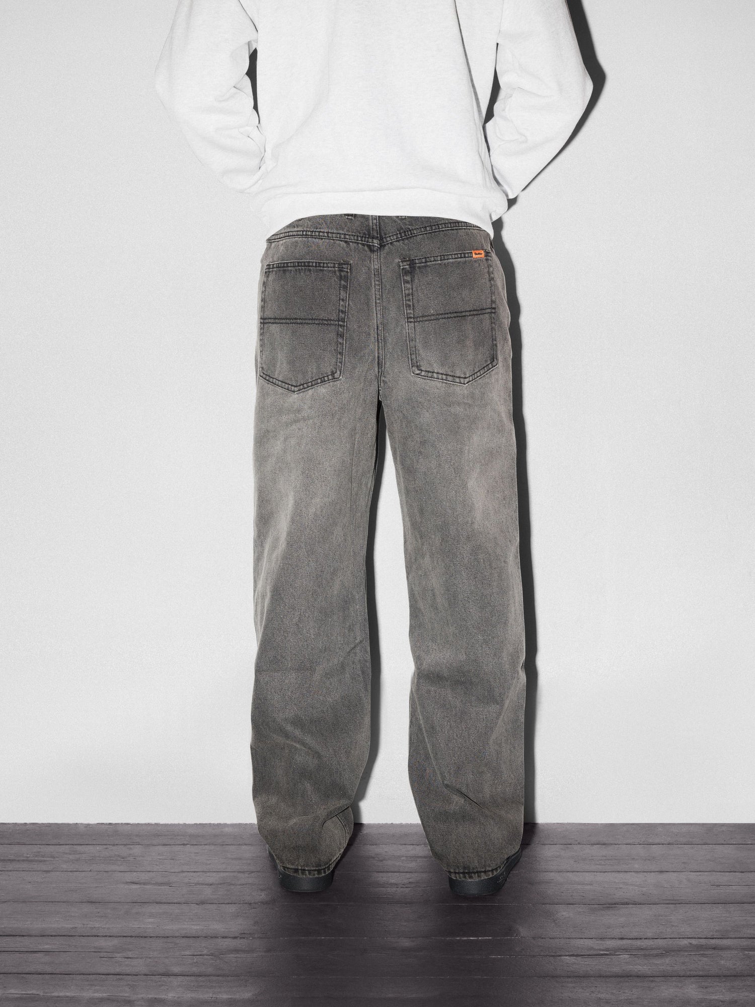 Relaxed Denim Jeans, Faded Black