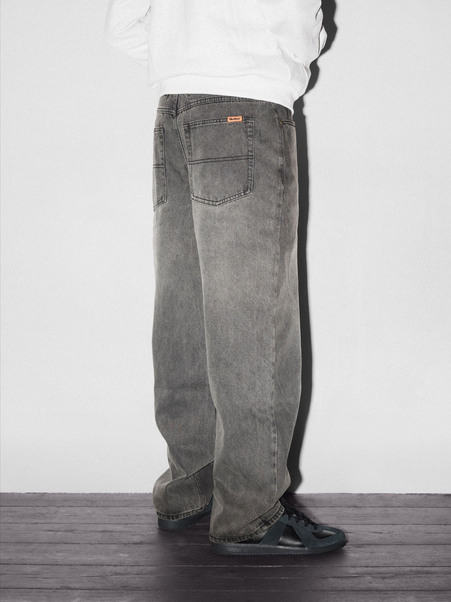 Relaxed Denim Jeans, Faded Black
