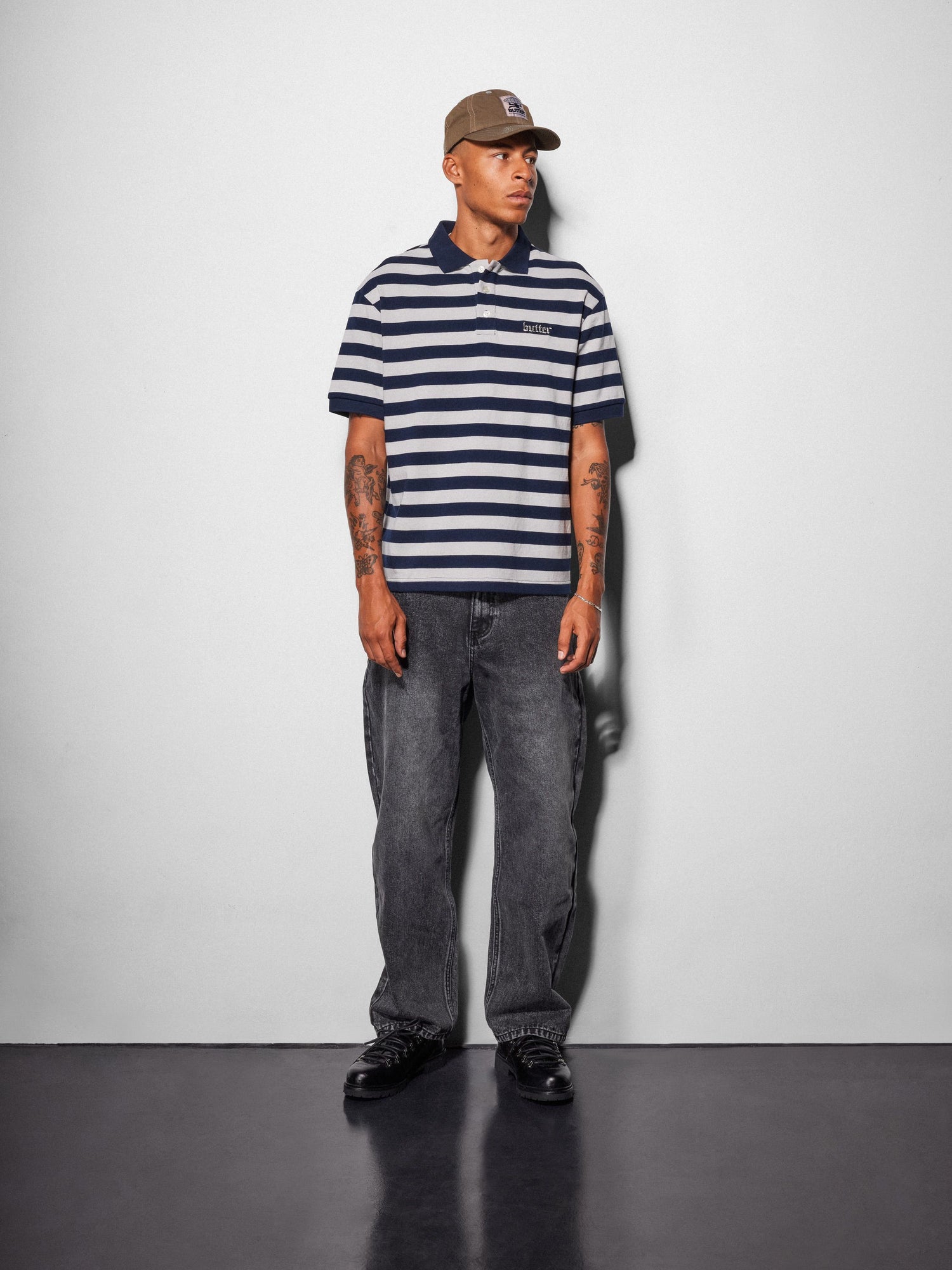 Striped Polo Shirt, Purple / Dusk