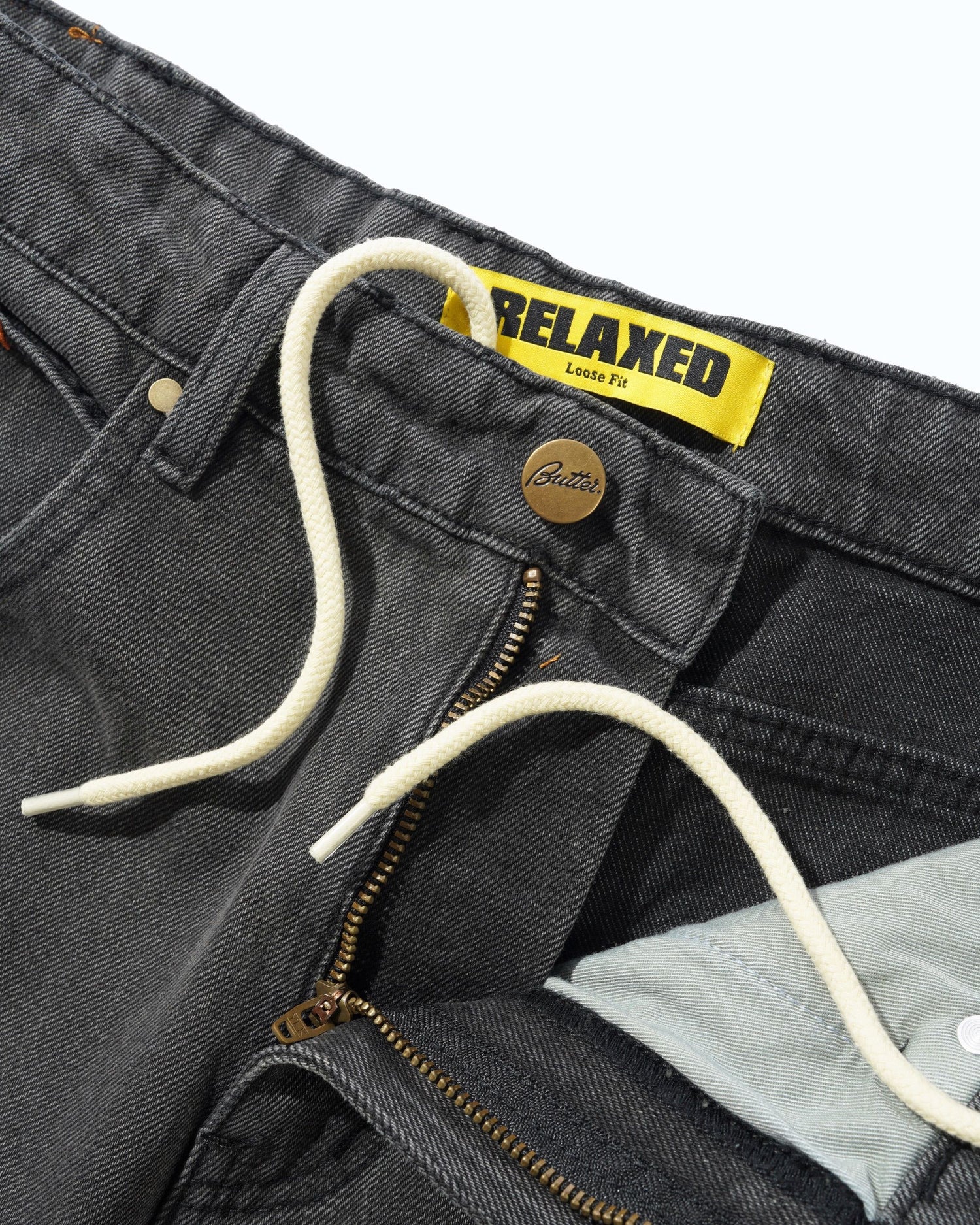 Relaxed Denim Jeans, Faded Black