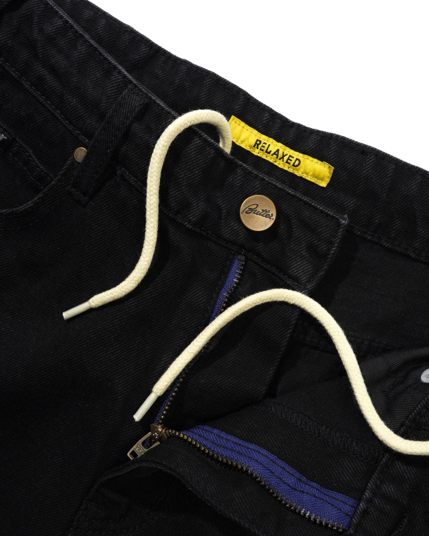 Relaxed Denim Jeans, Flat Black