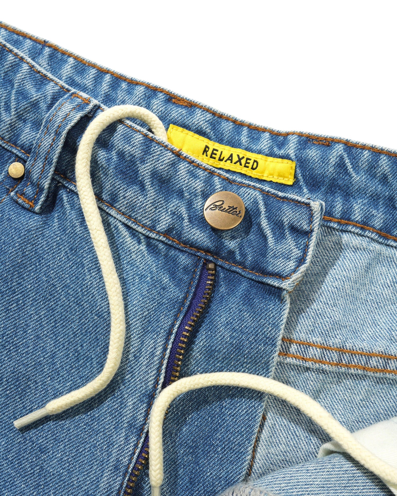 Relaxed Denim Jeans, Washed Indigo