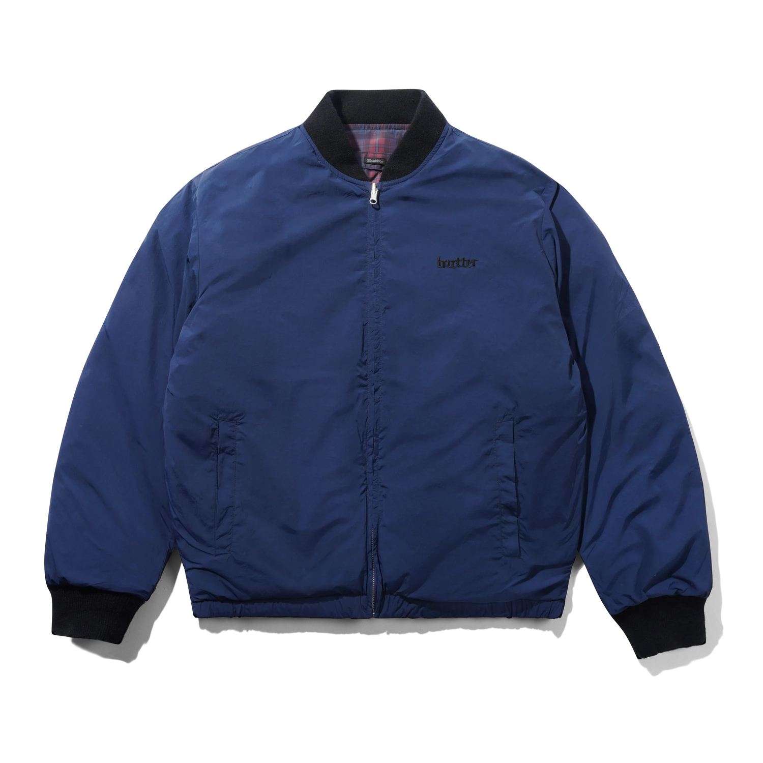 Reversible Bomber Jacket, Navy / Plaid