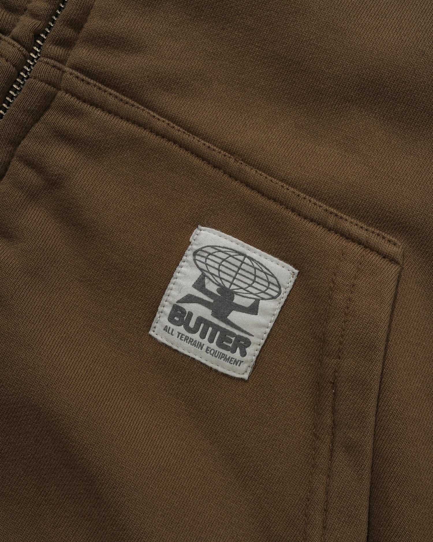 Reversible Waffle Zip-Thru Hood, Washed Brown / Navy