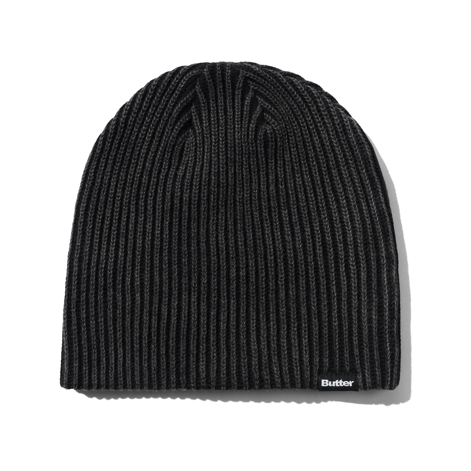 Ribbed Skully Beanie, Washed Black