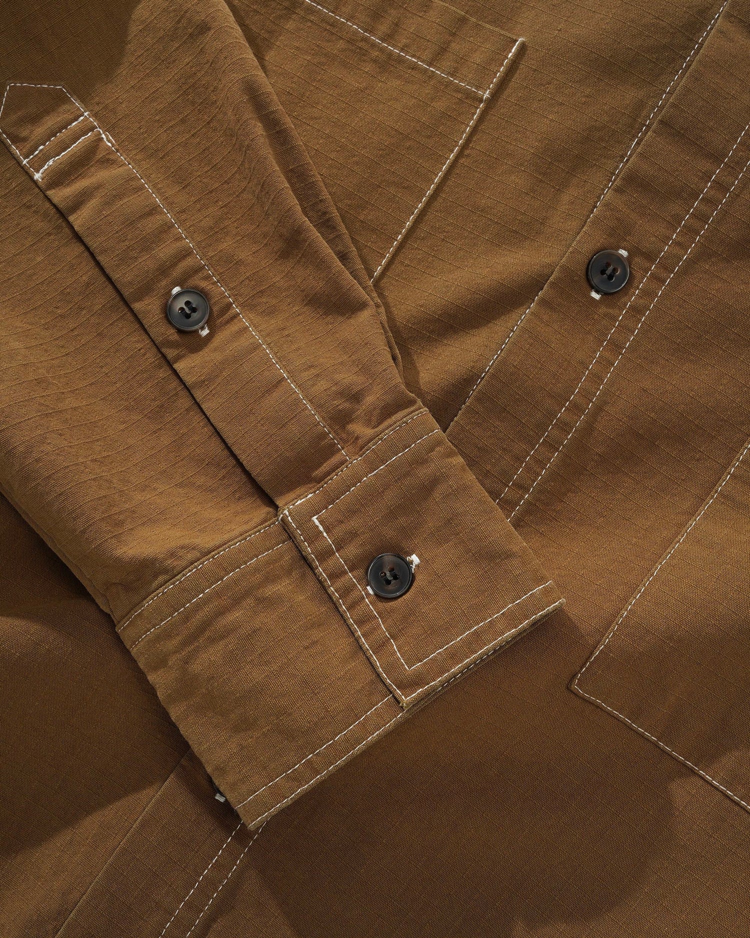 Ripstop Button Up Shirt, Brown