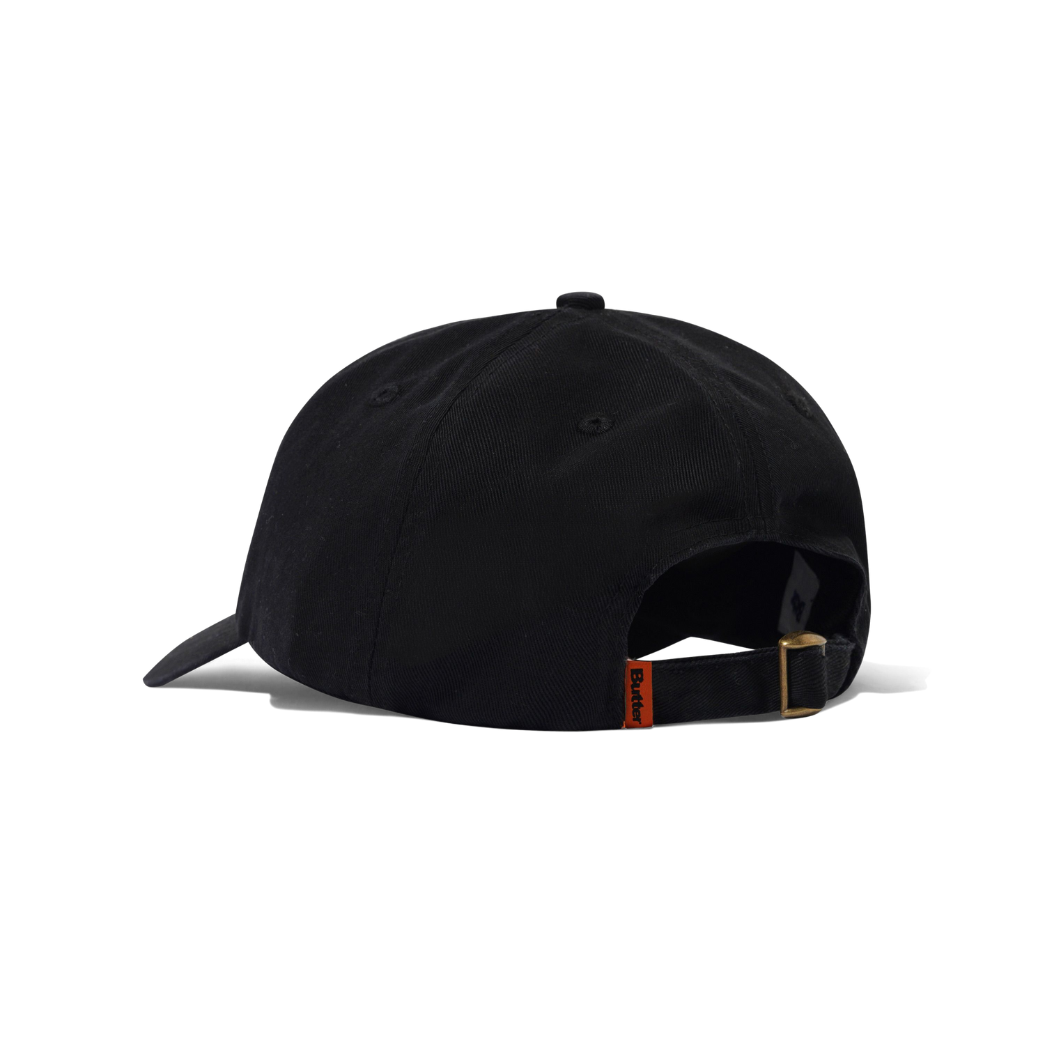 Rounded Logo 6 Panel Cap, Washed Black