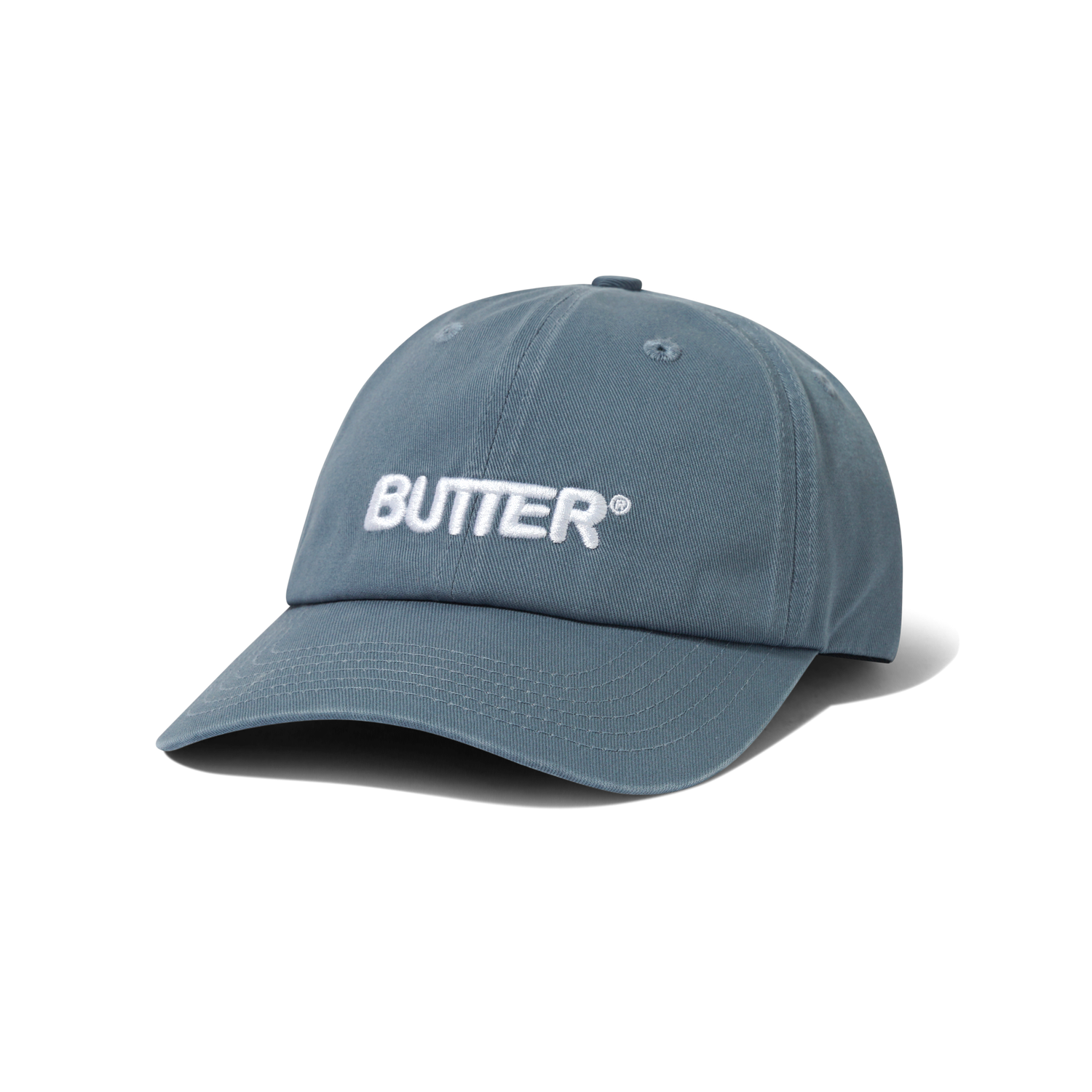 Rounded Logo 6 Panel Cap, Washed Ocean