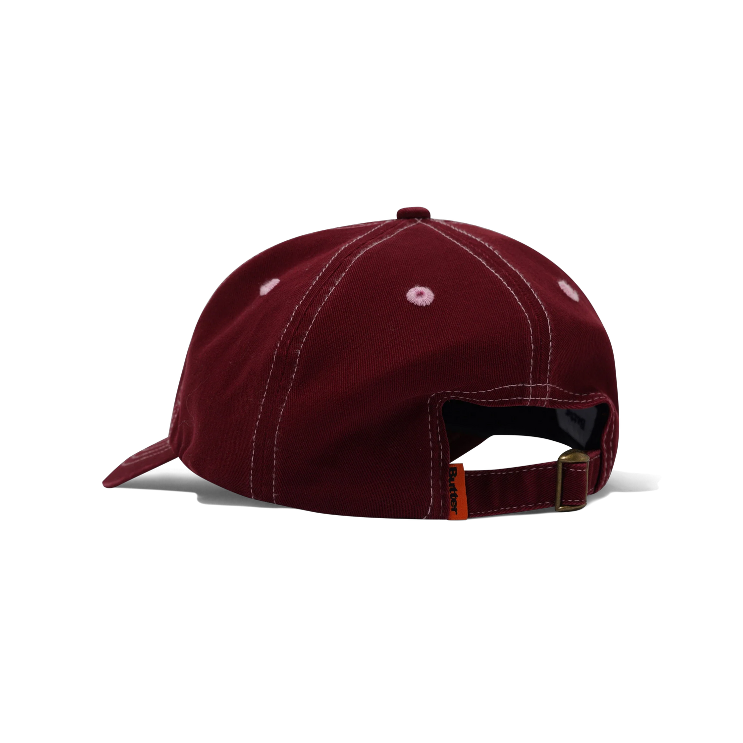 Rounded Logo 6 Panel Cap, Washed Maroon