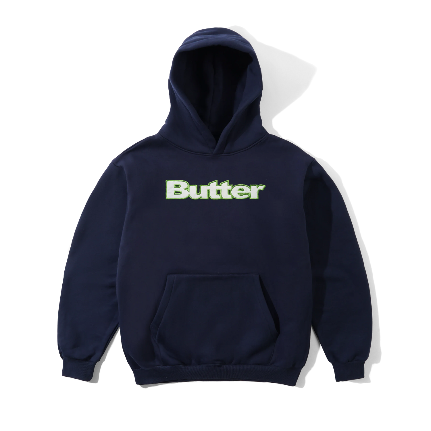 Satin Applique Pullover Hood, Navy