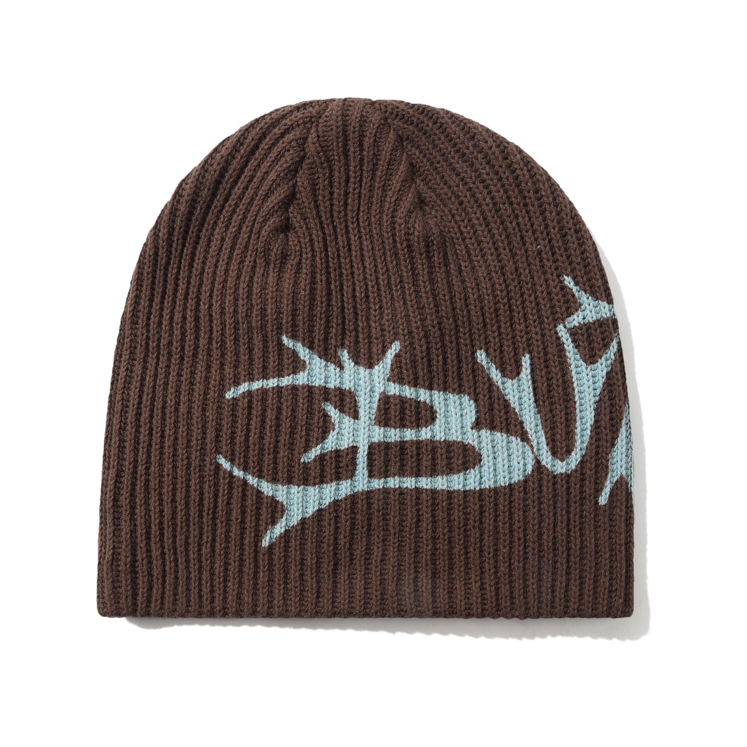 Scrawling Skully Beanie, Brown