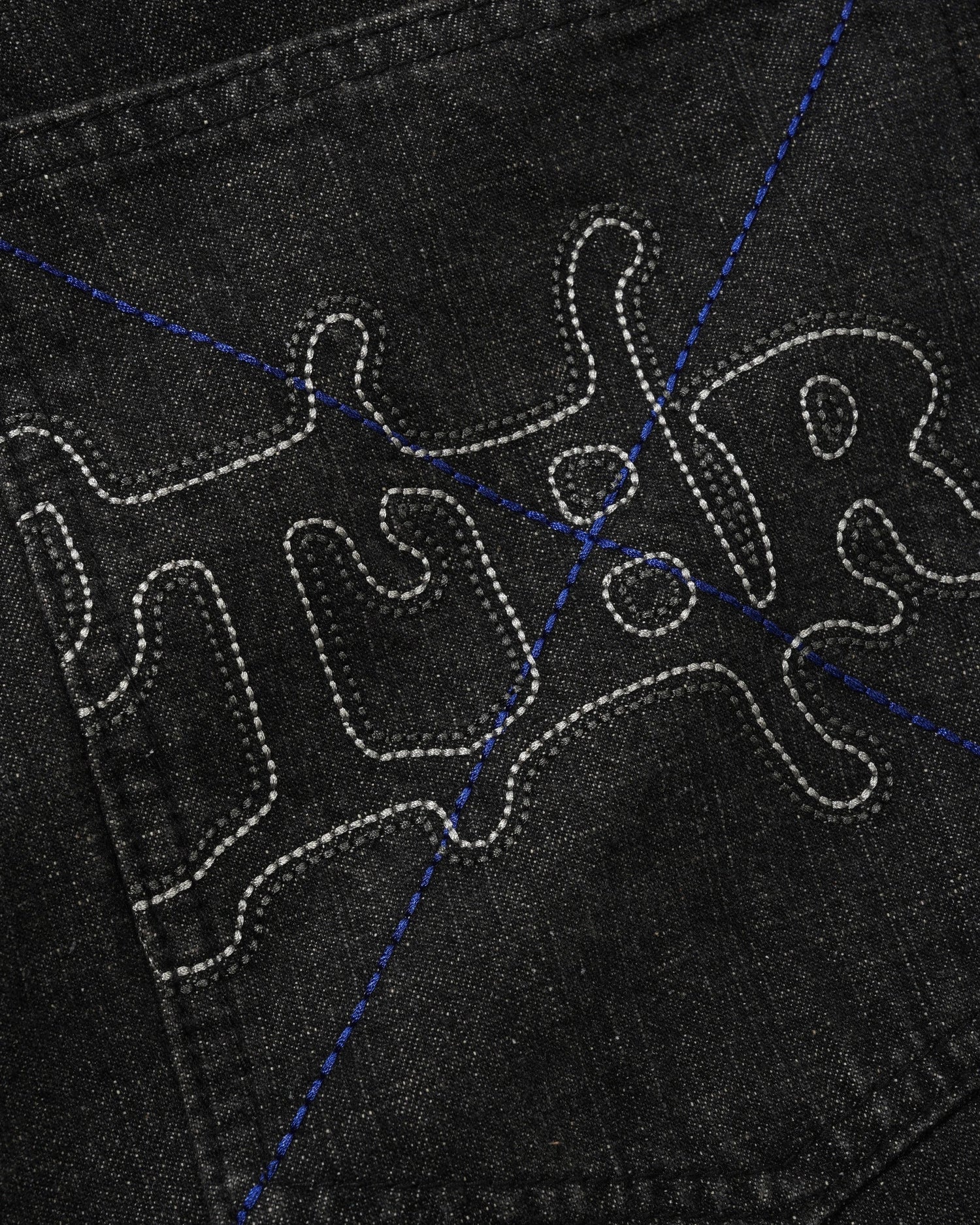 Serif Baggy Denim Jeans, Streaky Faded Black