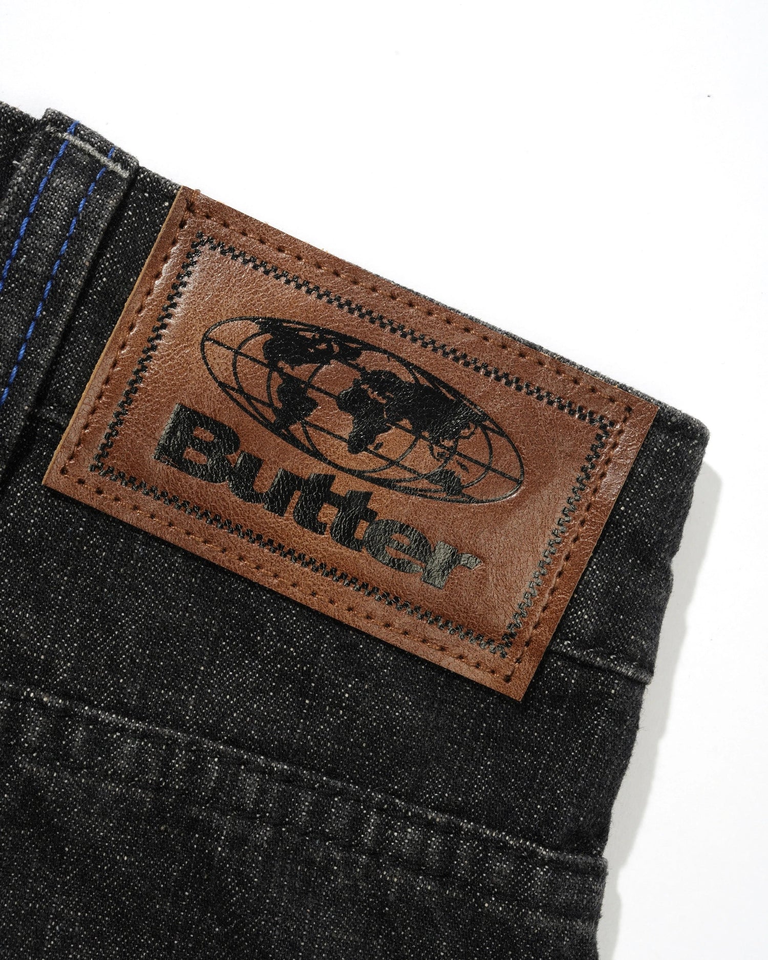Serif Baggy Denim Jeans, Streaky Faded Black