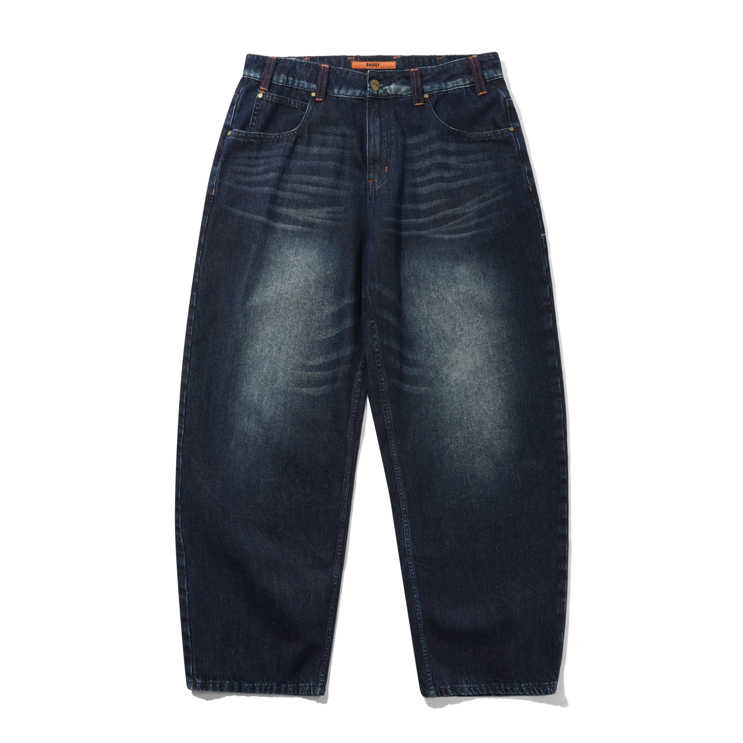 Serif Baggy Denim Jeans, Worn Dark Indigo