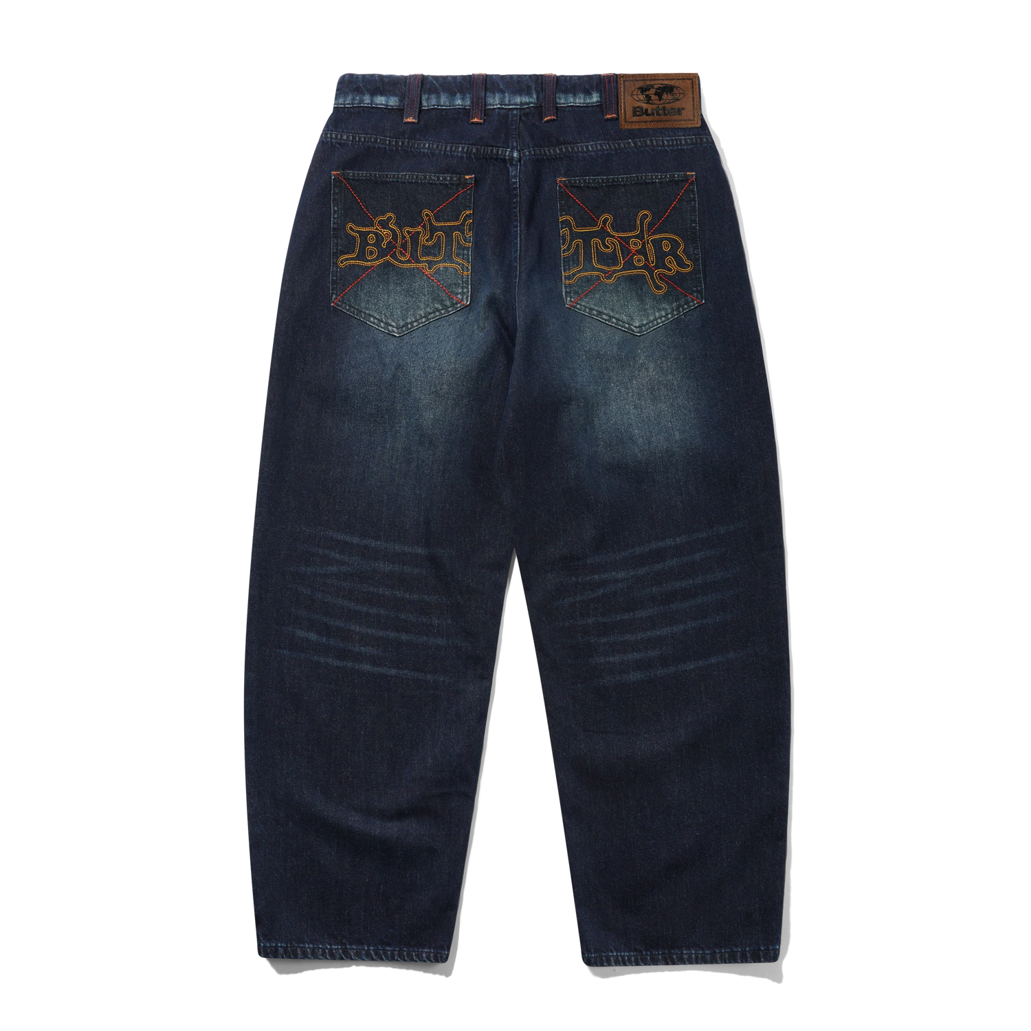 Serif Baggy Denim Jeans, Worn Dark Indigo