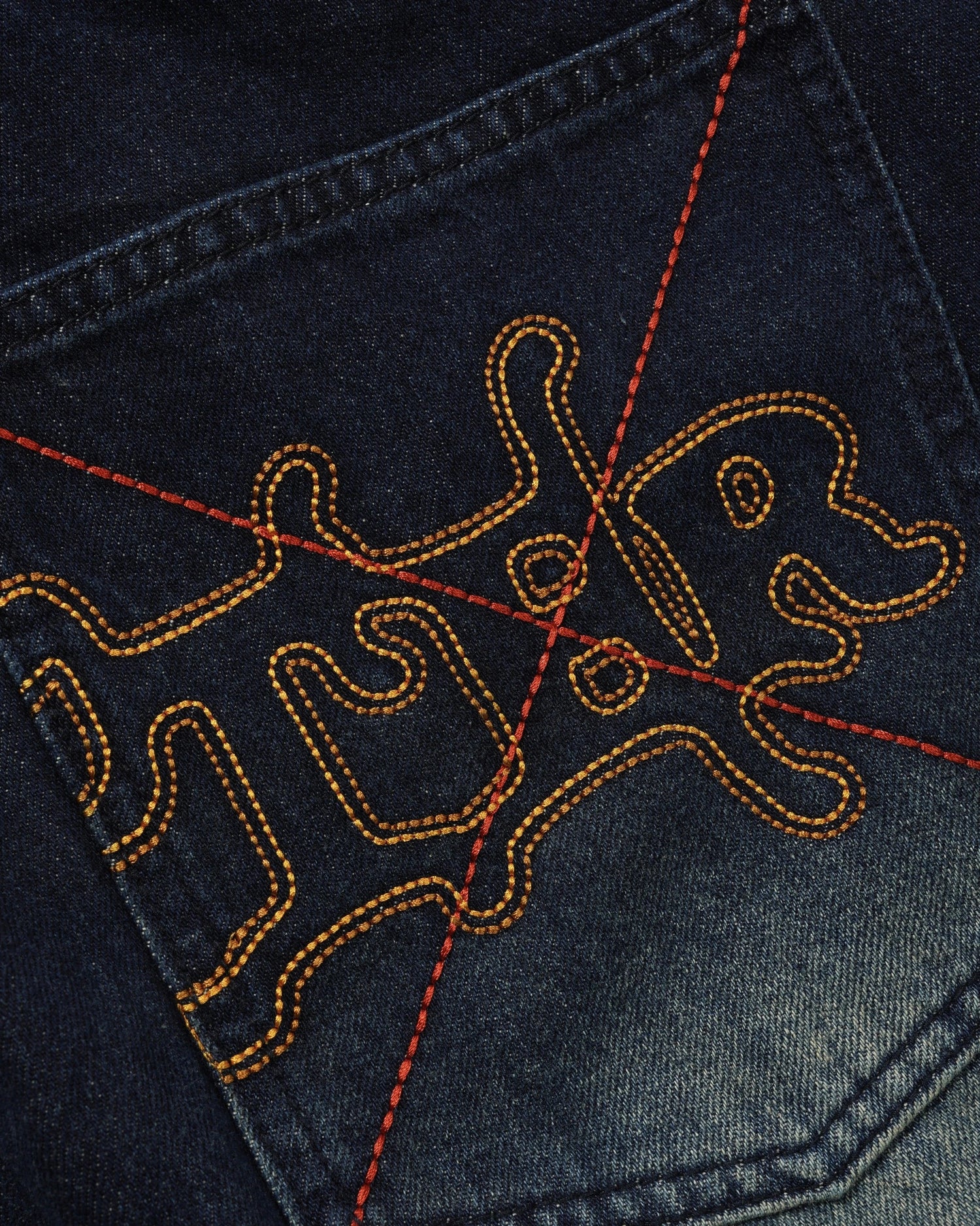 Serif Baggy Denim Jeans, Worn Dark Indigo