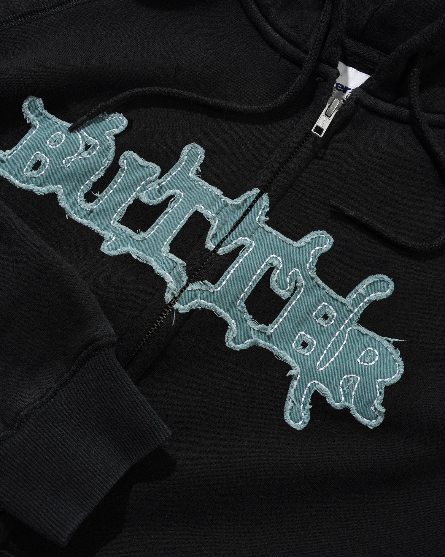 Serif Zip-Thru Hood, Black