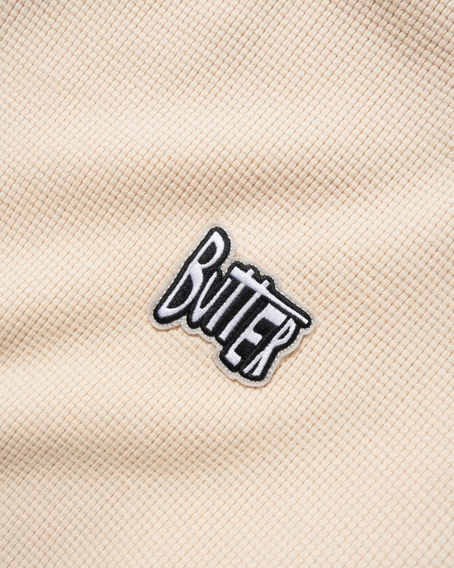 Sketch Waffle Crewneck, Cream / Red