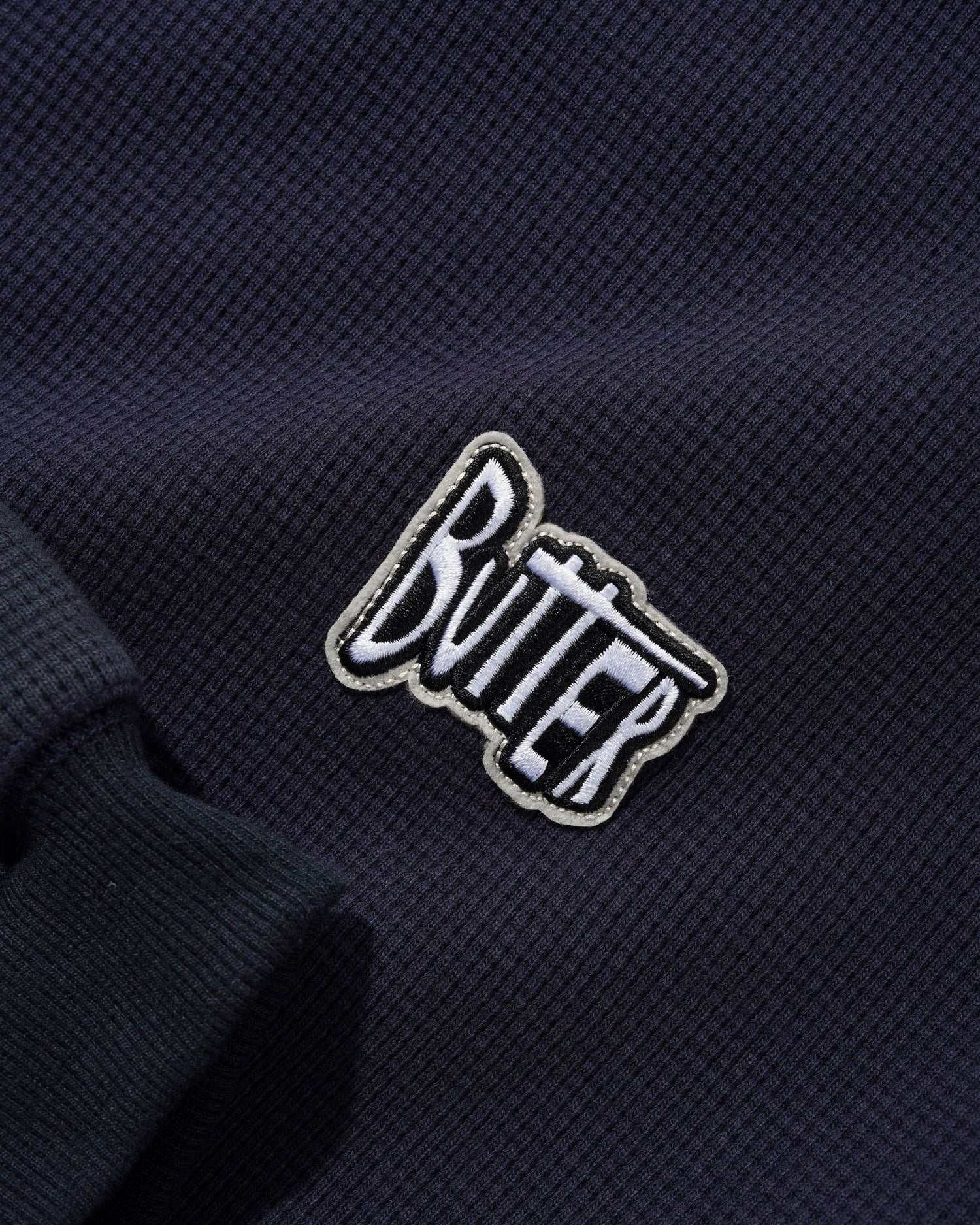 Sketch Waffle Crewneck, Slate / Navy