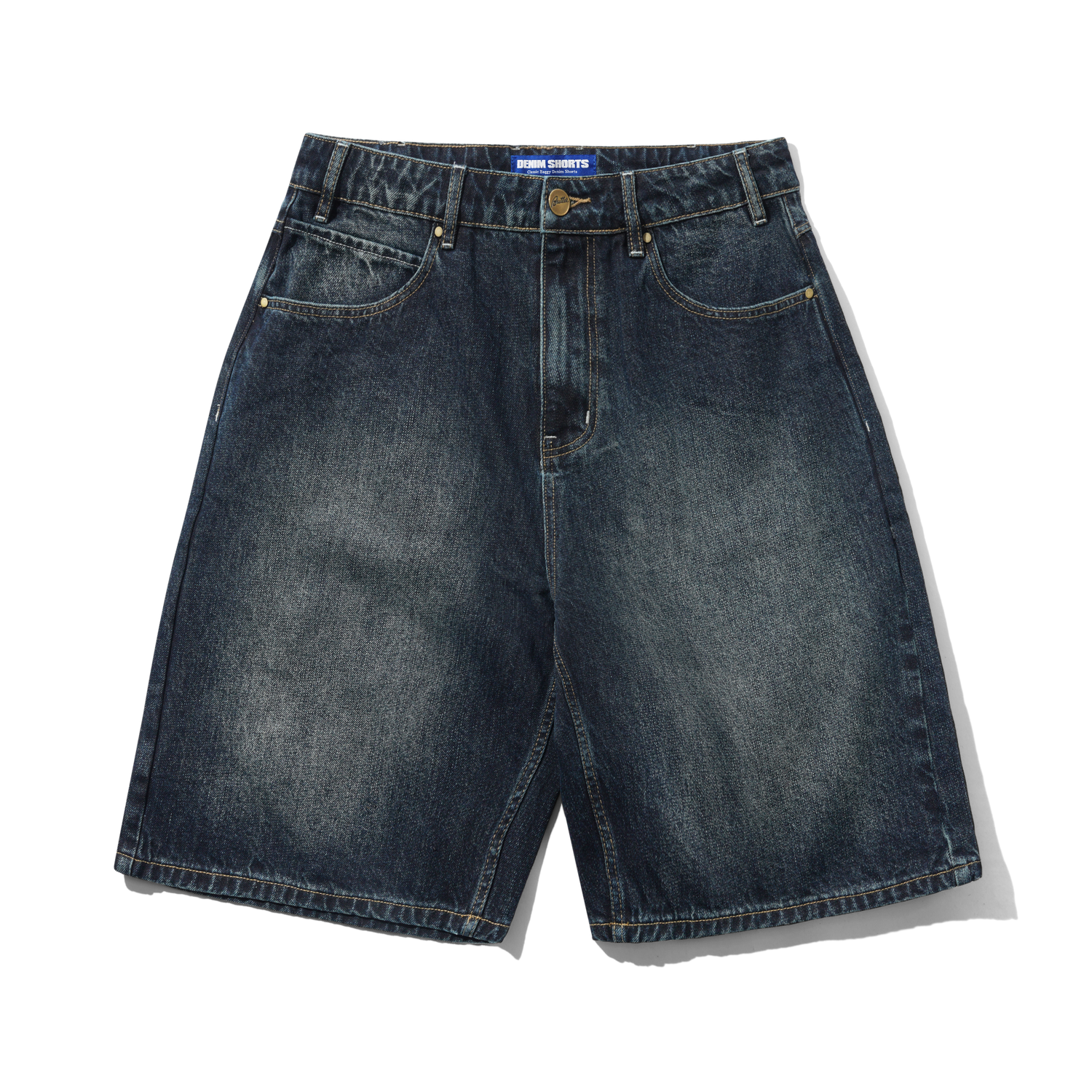Solar Fade Denim Shorts, Blue Tint Ripple