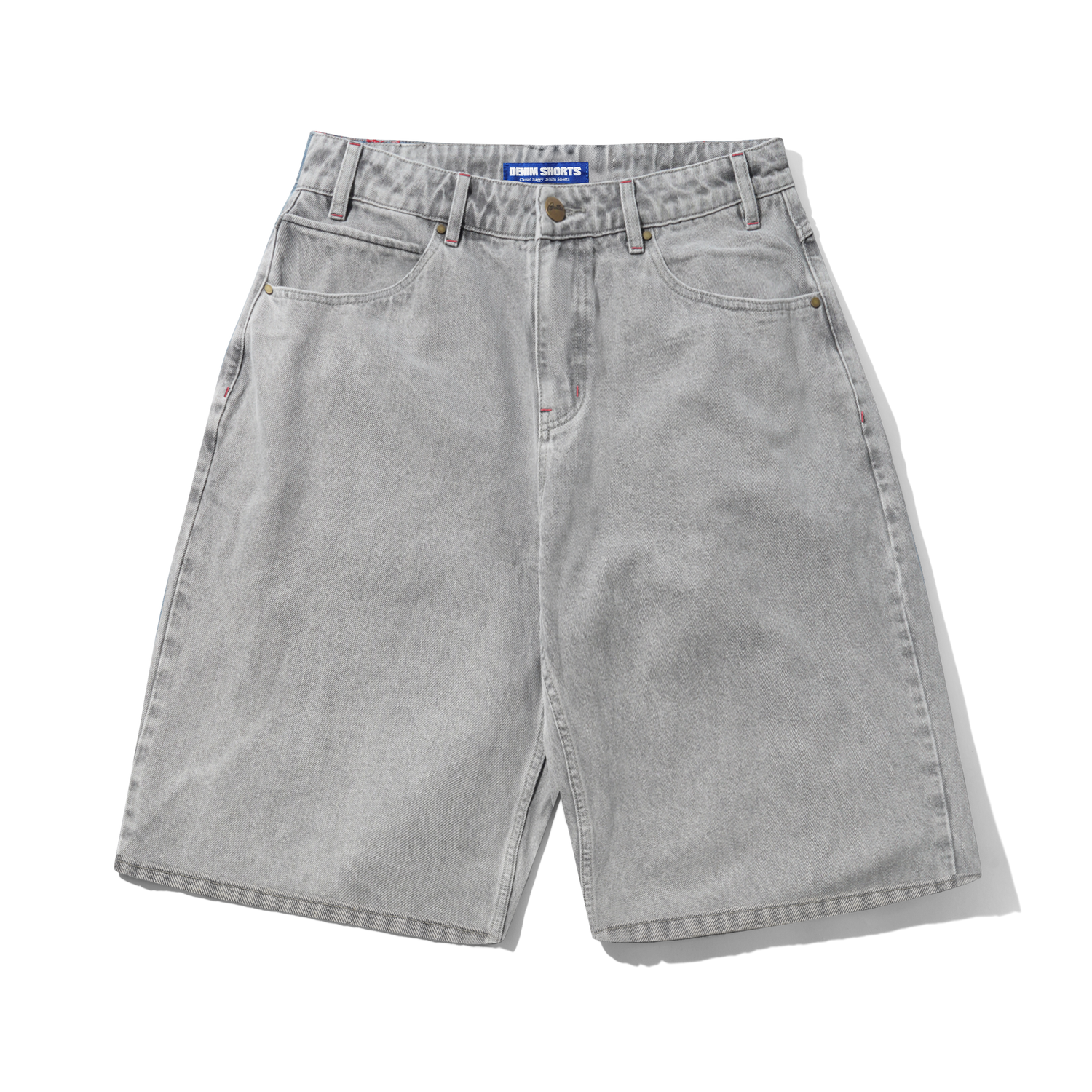 Solar Fade Denim Shorts, Grey Wash