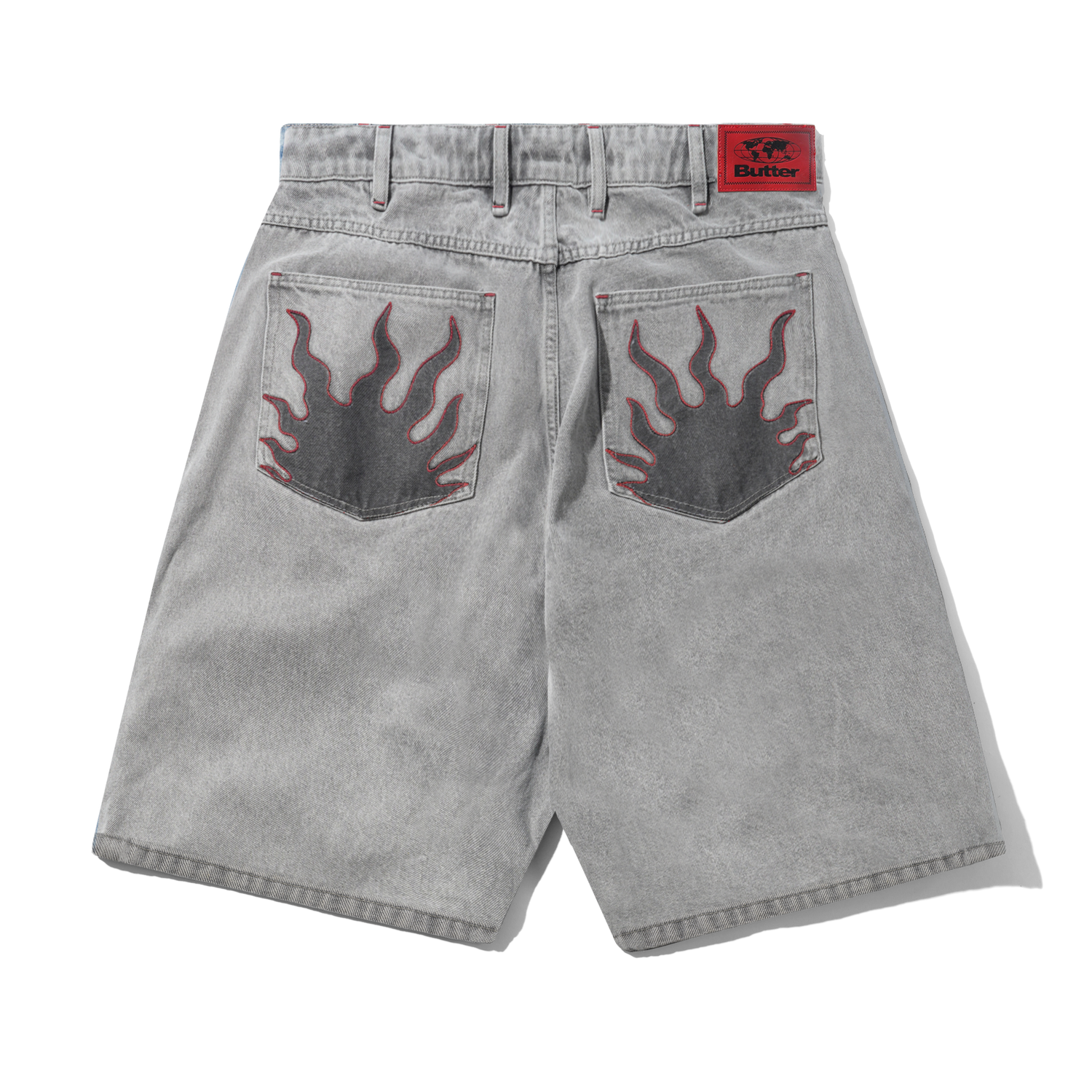 Solar Fade Denim Shorts, Grey Wash
