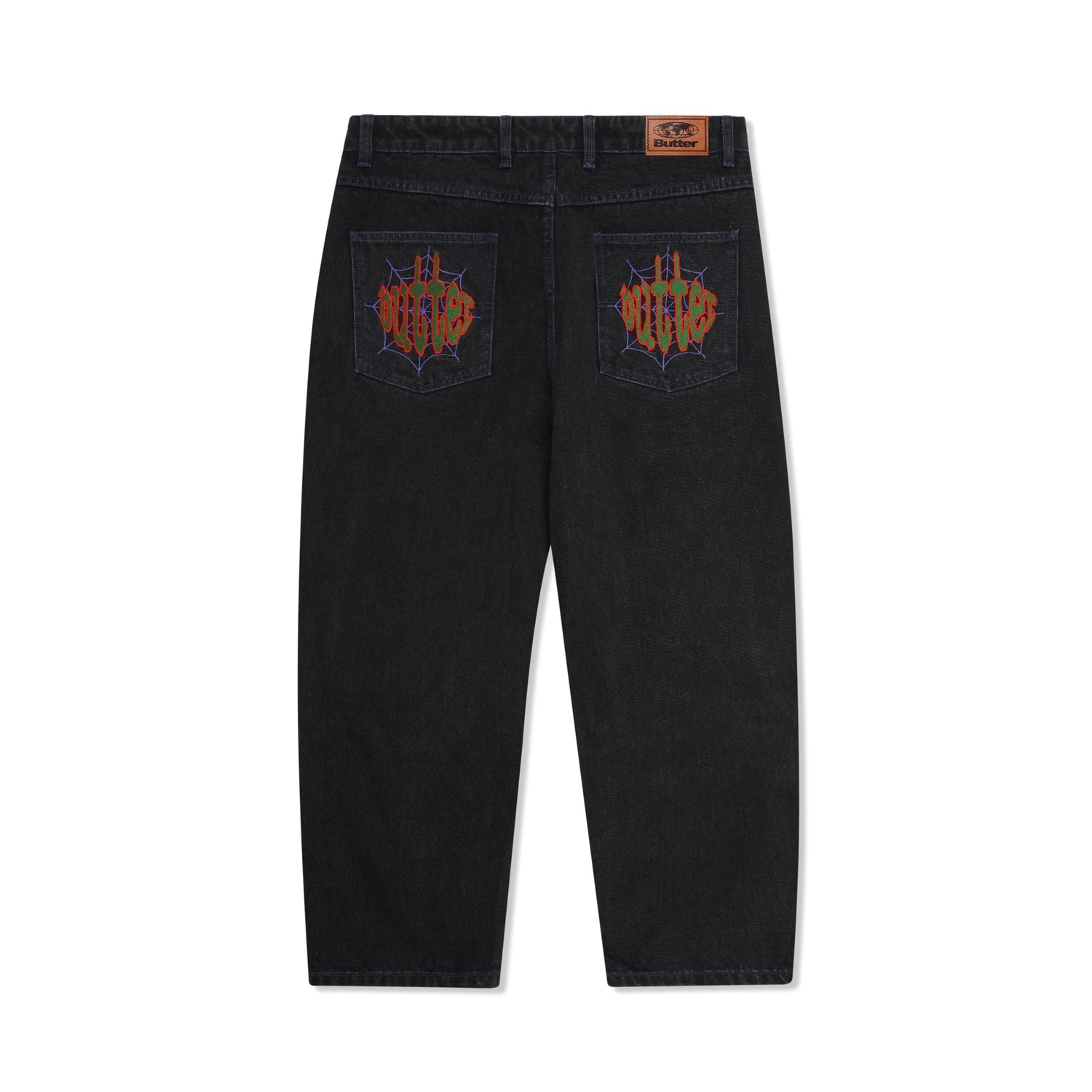 Spider Denim Jeans, Washed Black