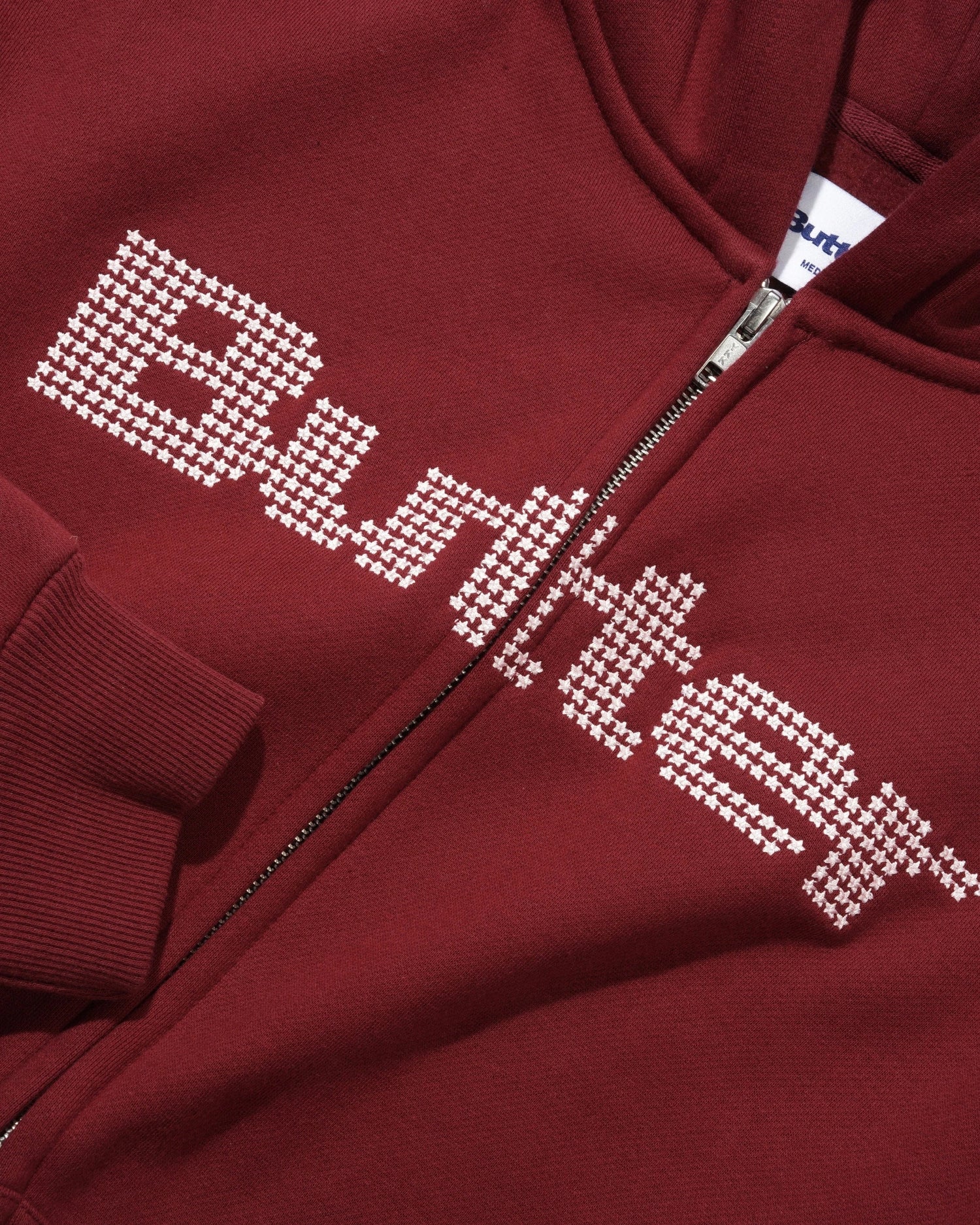 Stars Zip-Thru Hood, Burgundy
