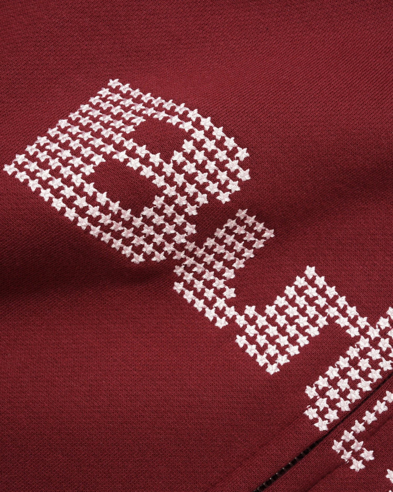Stars Zip-Thru Hood, Burgundy