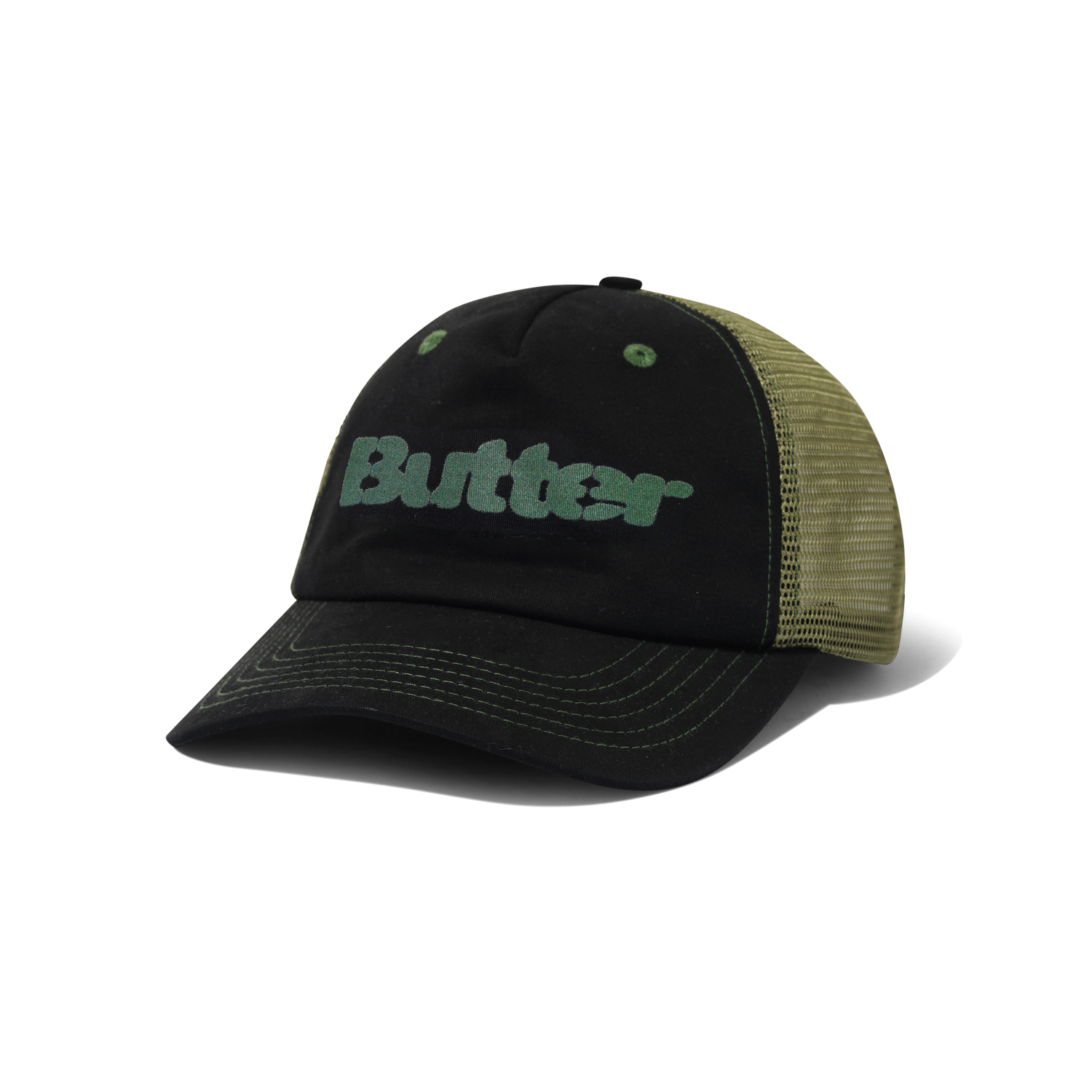 Stencil Trucker Cap, Black