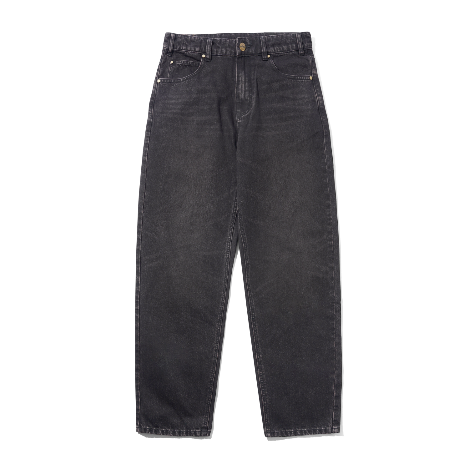 Straight Leg Denim Jeans, Tinted Black