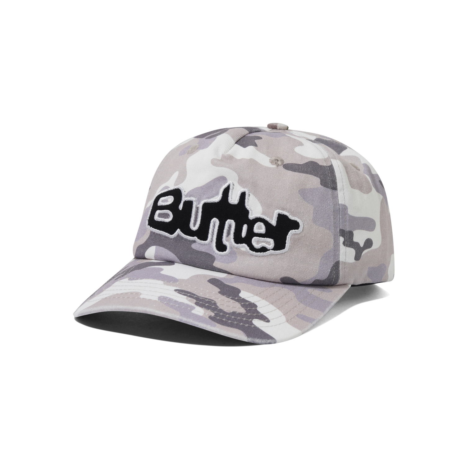 Stretch 5 Panel Cap, Washed Snow Camo