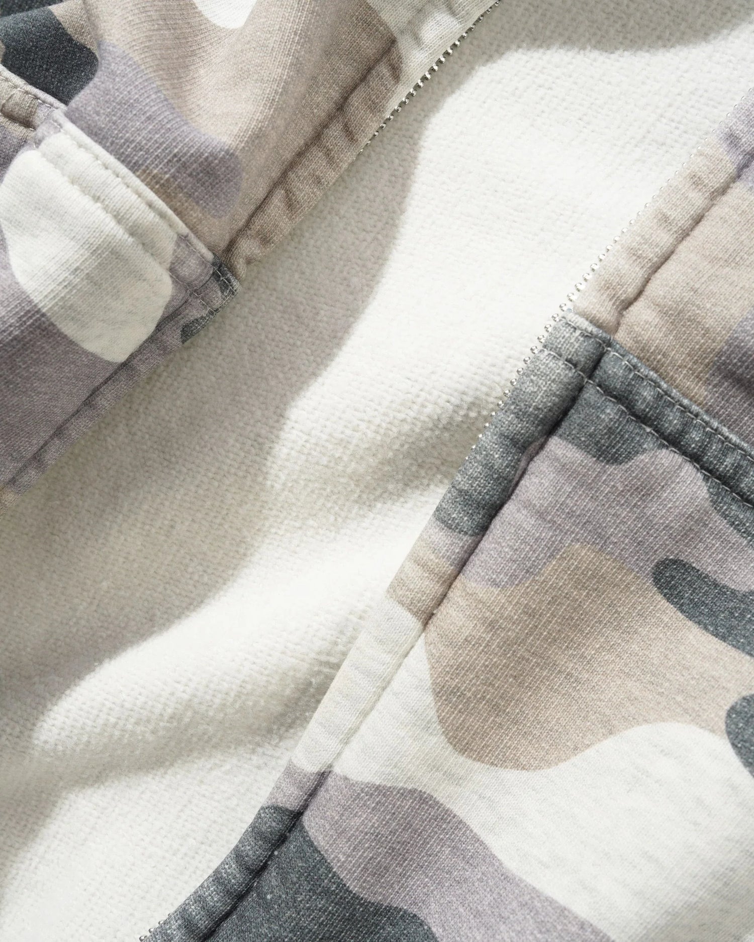 Stretch Zip-Thru Hood, Snow Camo