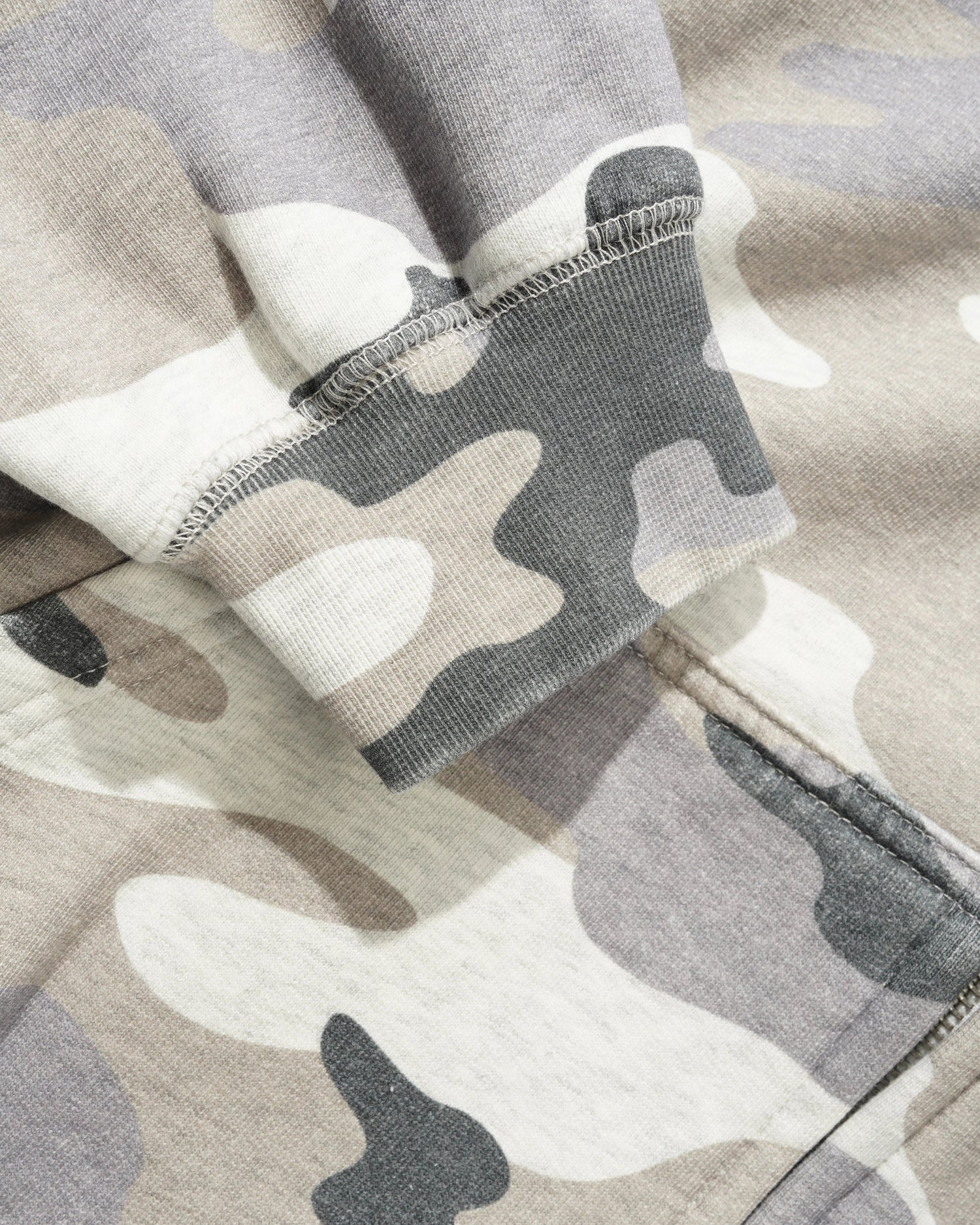 Stretch Zip-Thru Hood, Snow Camo