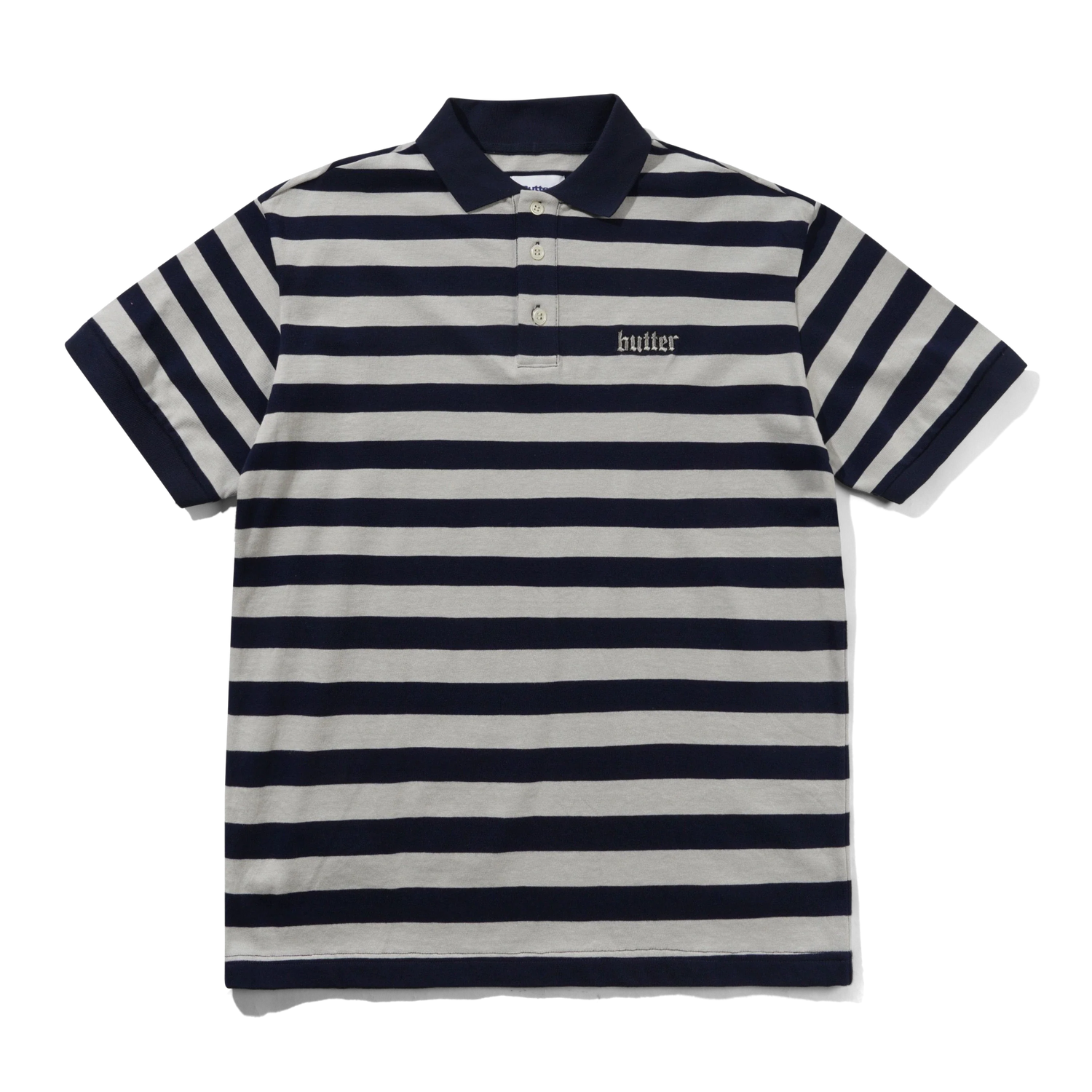 Striped Polo Shirt, Navy / Grey