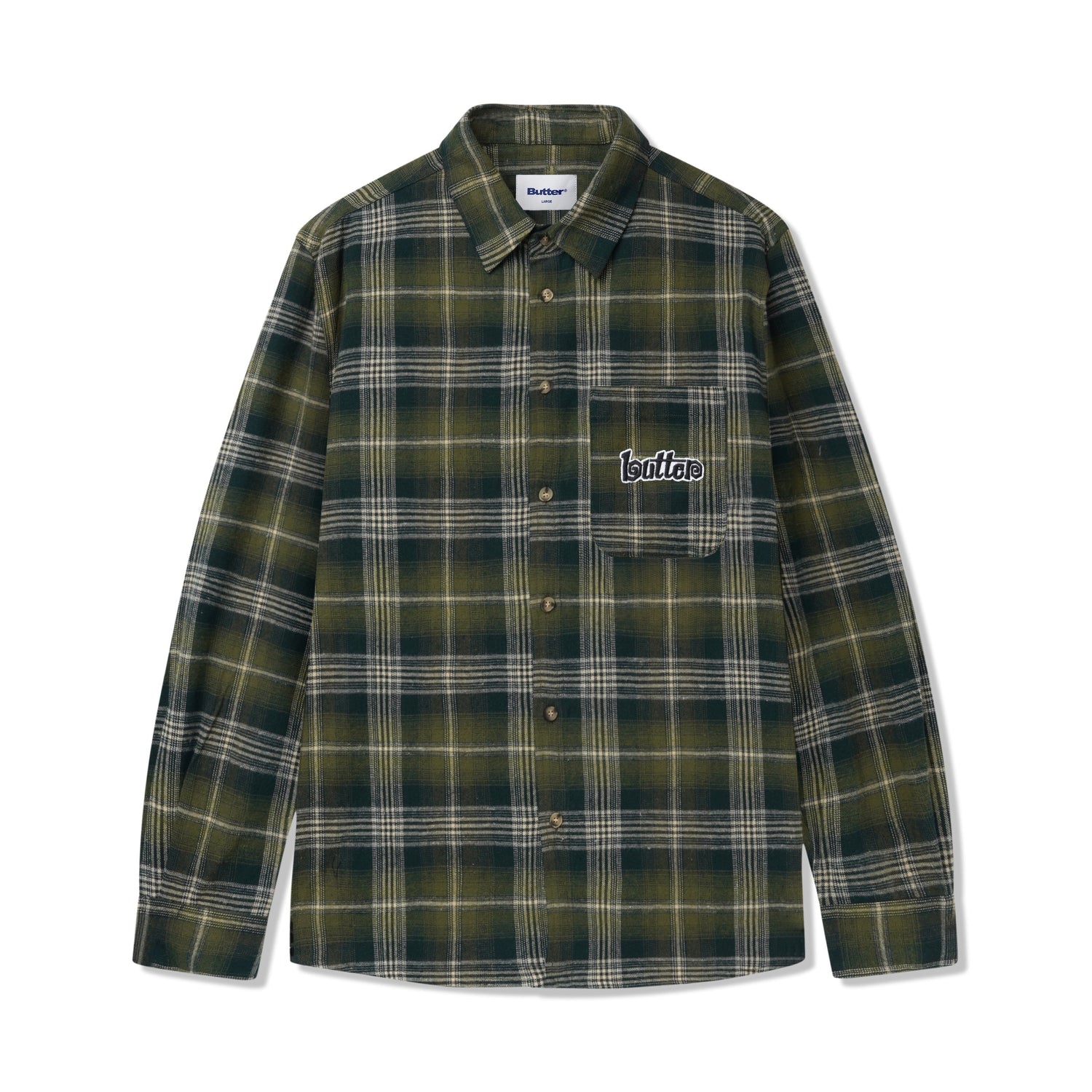 Swirl Plaid Shirt, Green / White