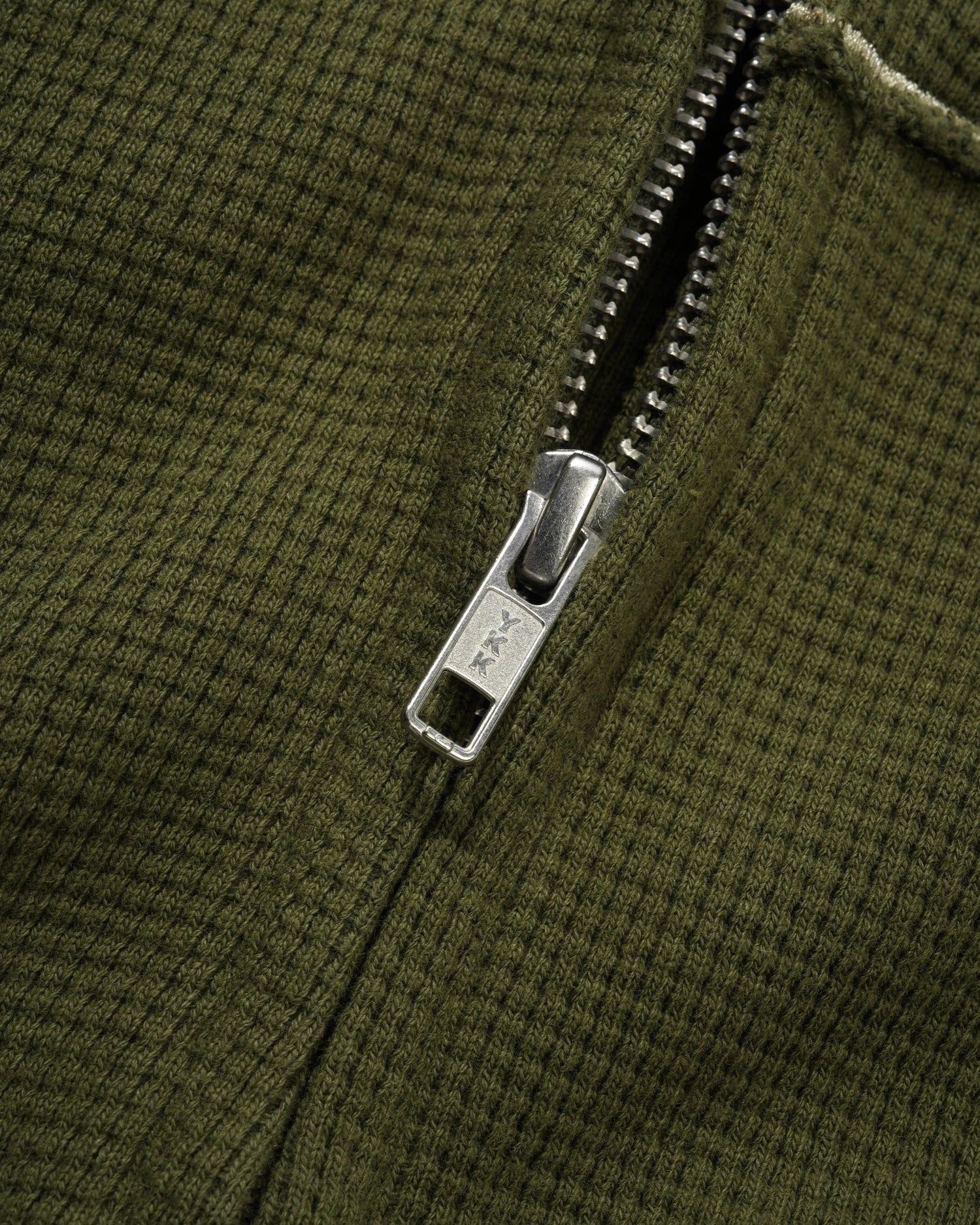 Tide Waffle Zip-Thru Hood, Washed Army