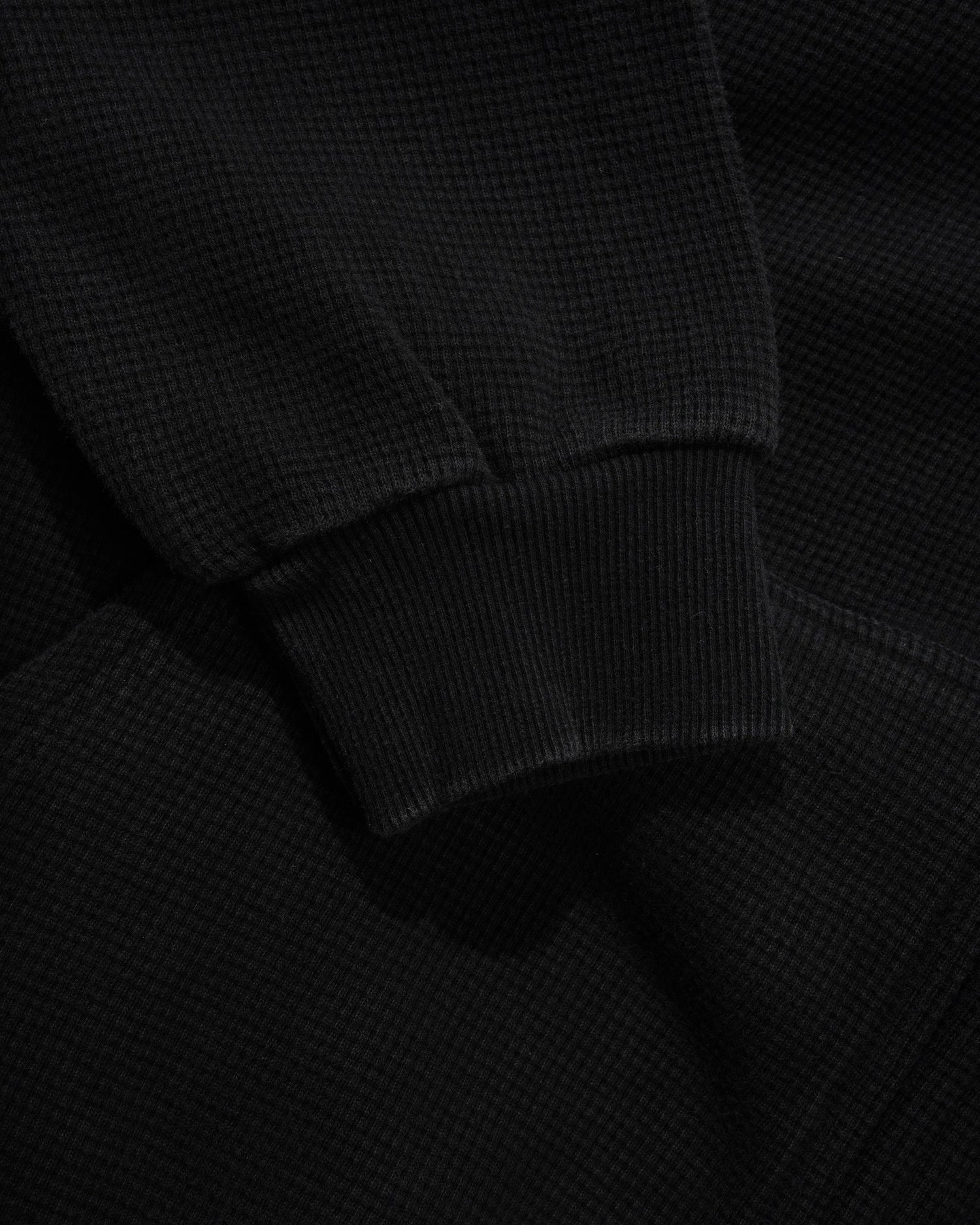 Tide Waffle Zip-Thru Hood, Washed Black