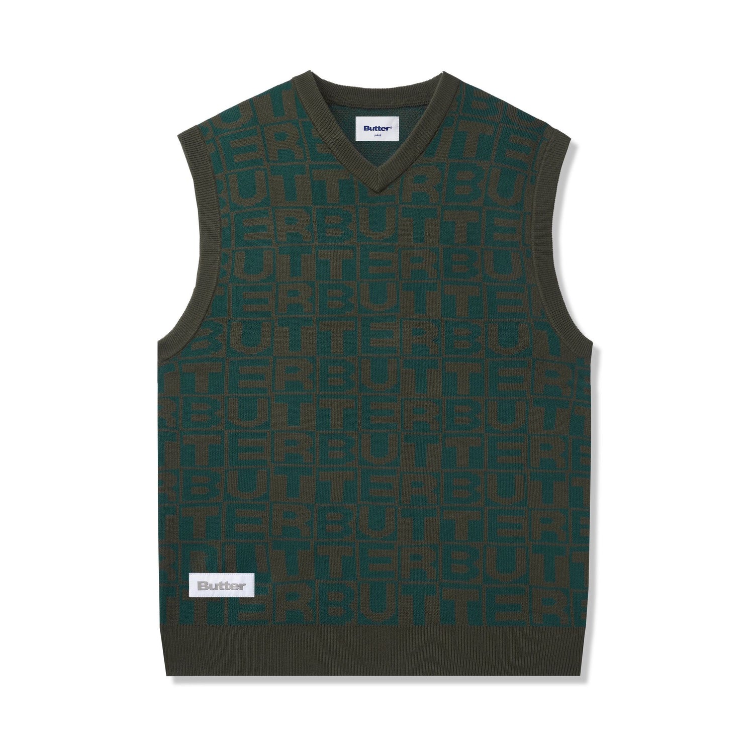 Tiles Knitted Vest, Green