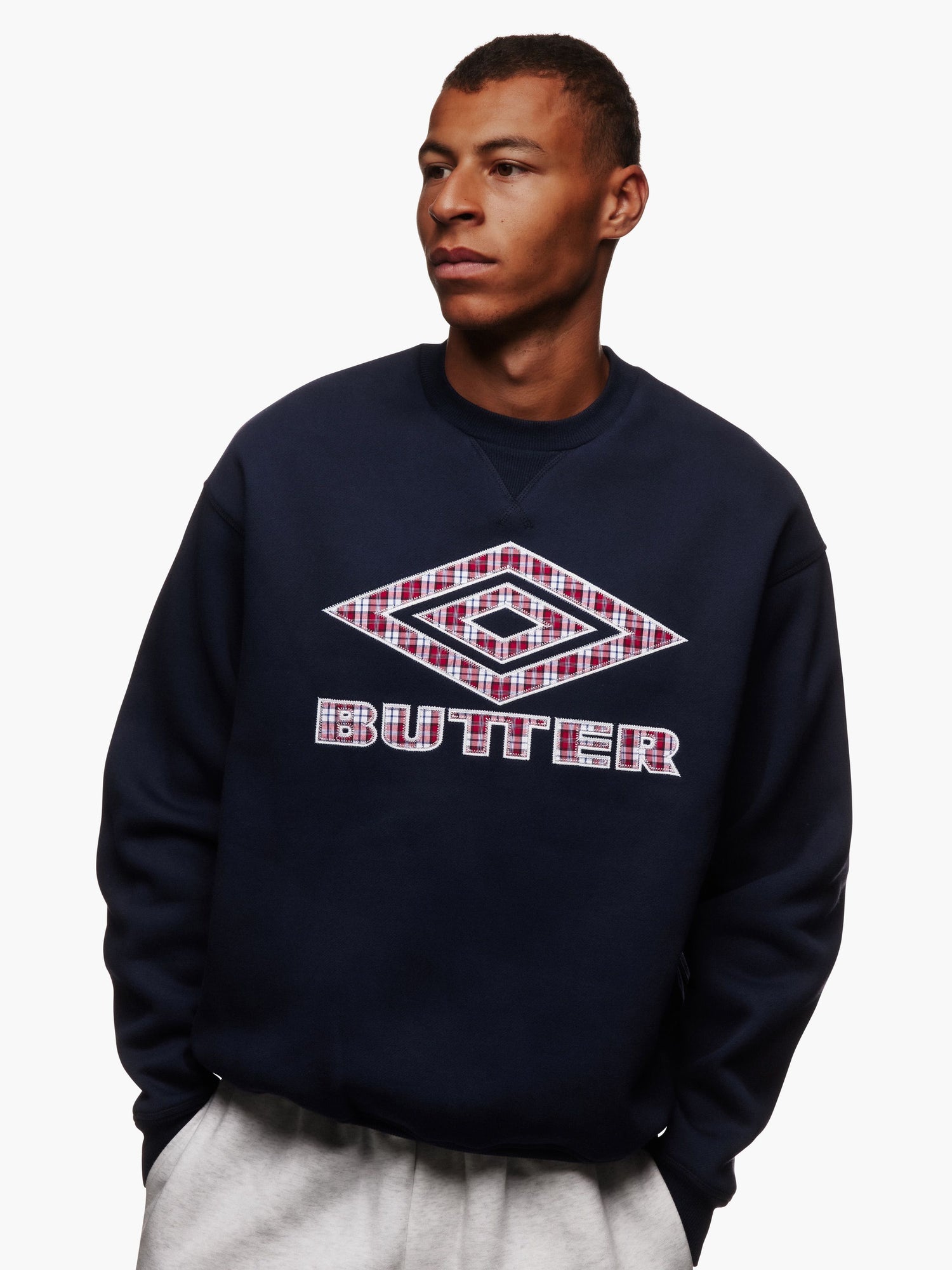Diamond Applique Crewneck, Navy