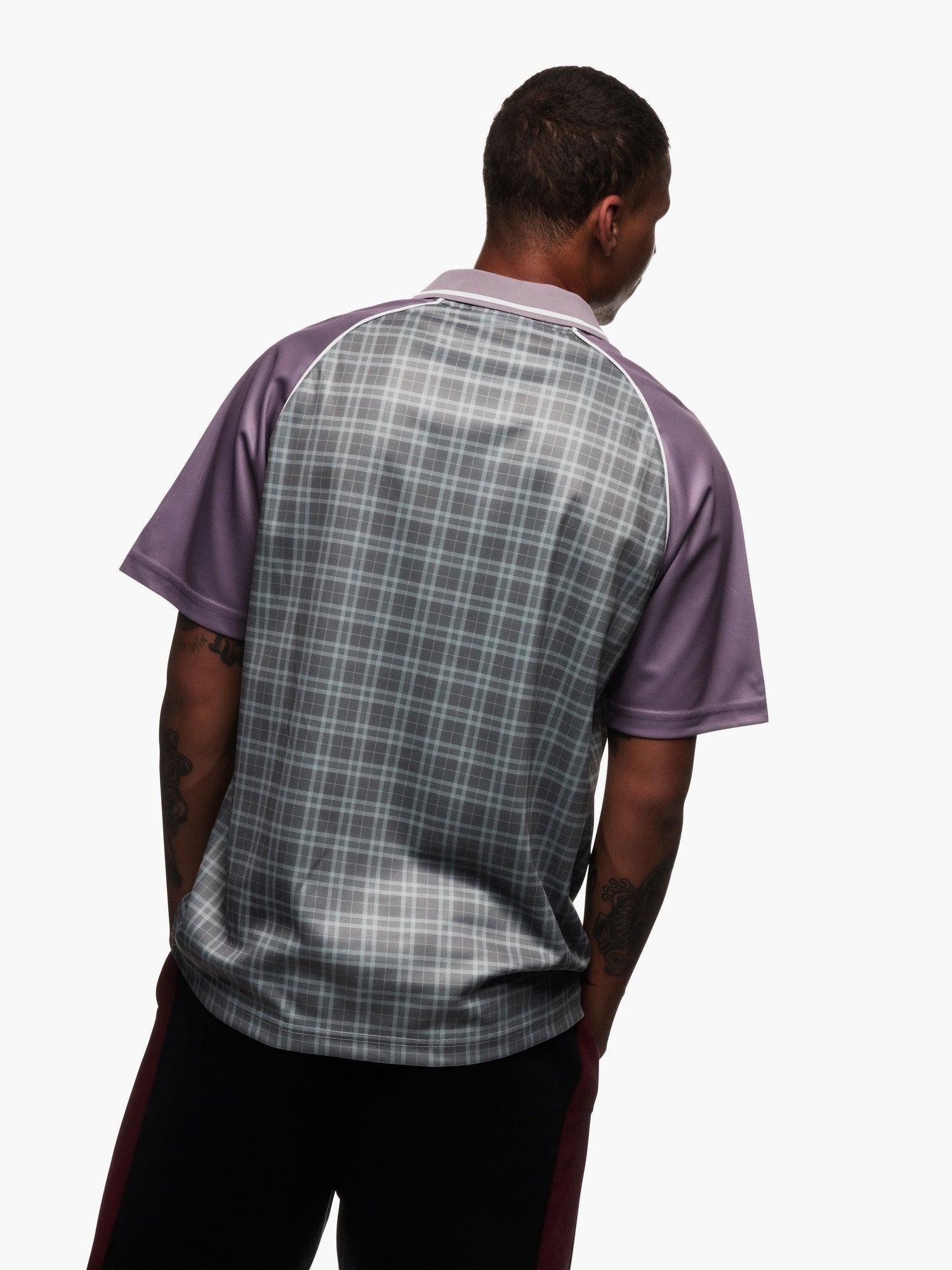 Plaid Jersey, Berry / Stone