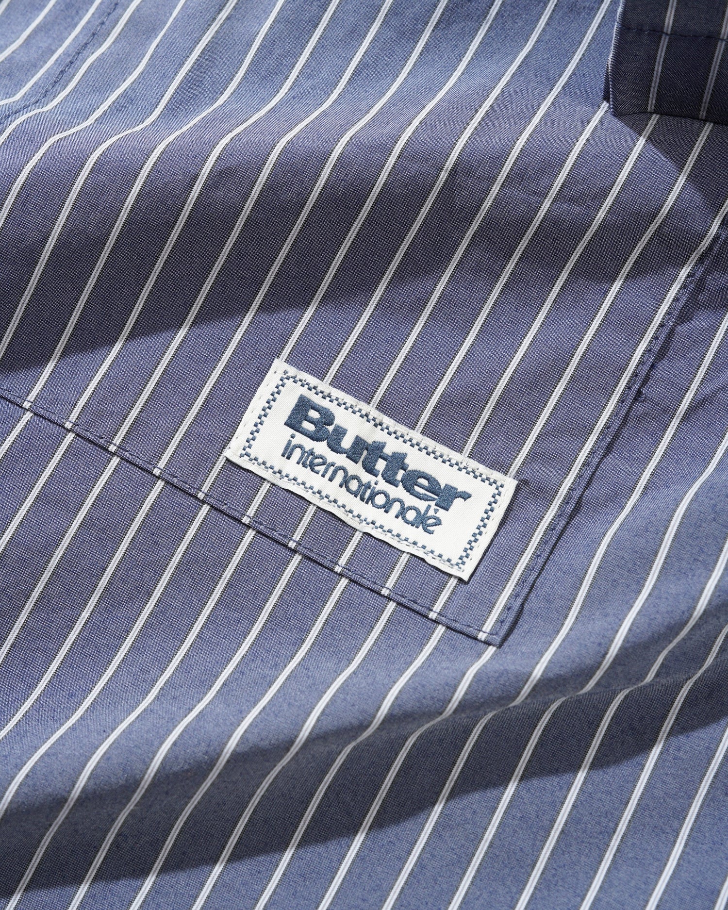Vertical Stripe S/S Shirt, Stone Blue