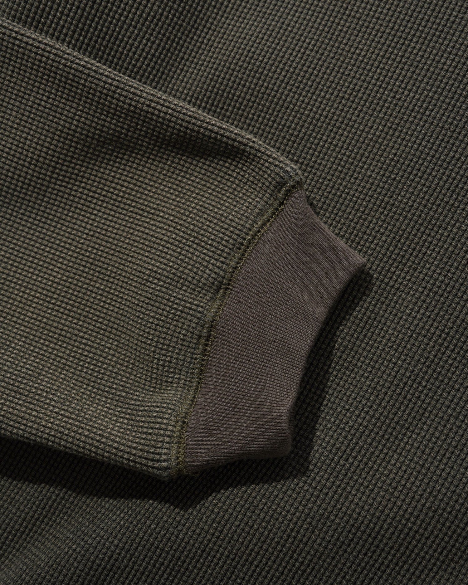Waffle L/S Top, Washed Dark Grey