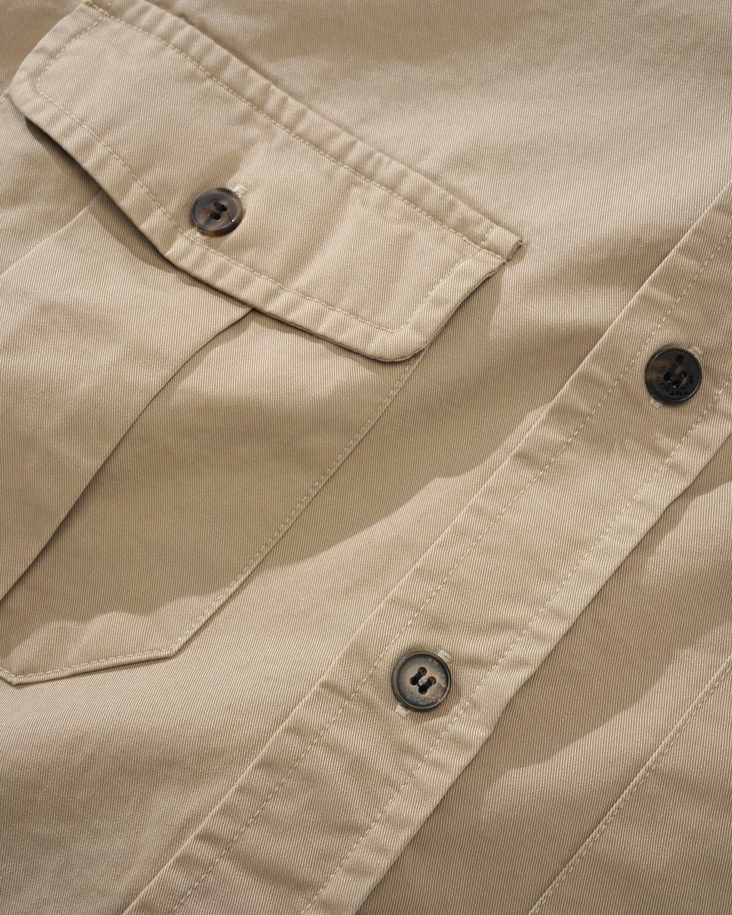 Washed Pocket L/S Shirt, Ivory