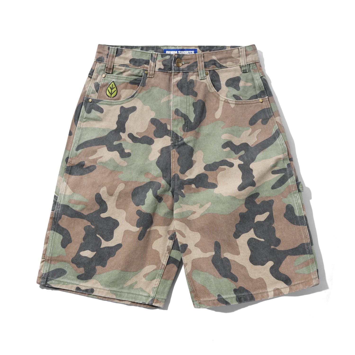 Weathergear Denim Shorts, Woodland Camo