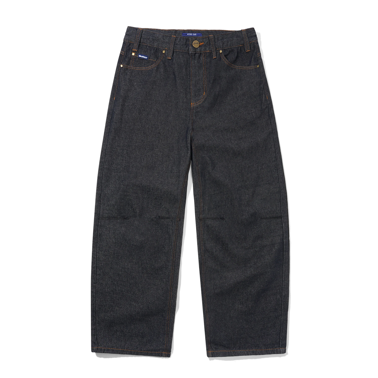 Wide Cut Denim Jeans, Raw Indigo