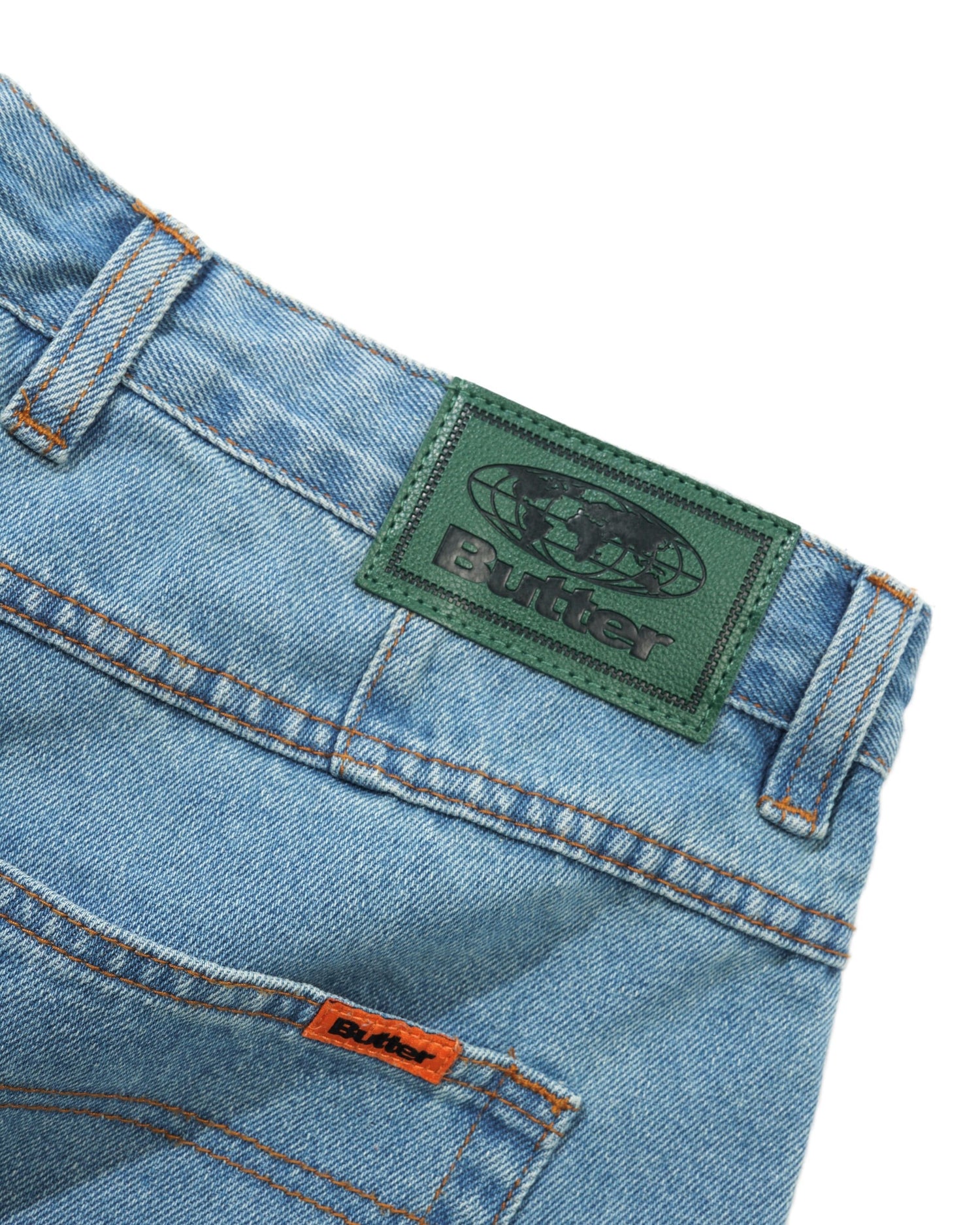 Wide Cut Denim Jeans, Washed Indigo